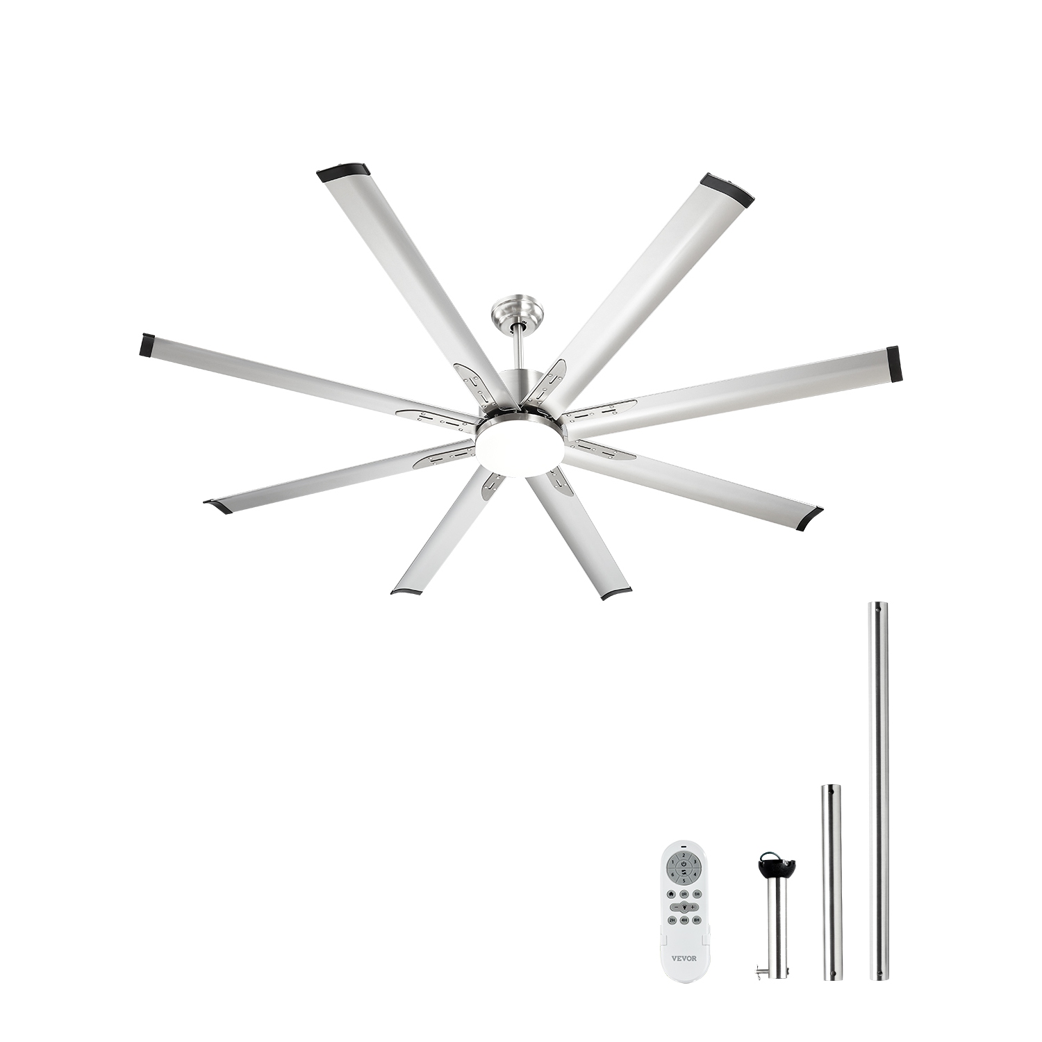 VEVOR 72 In Ceiling Fan with Light, 6-Speed Remote Control, Dimmable 3-Color Temperature, Reversible DC Motor, Low Profile Flush Mount Fan for