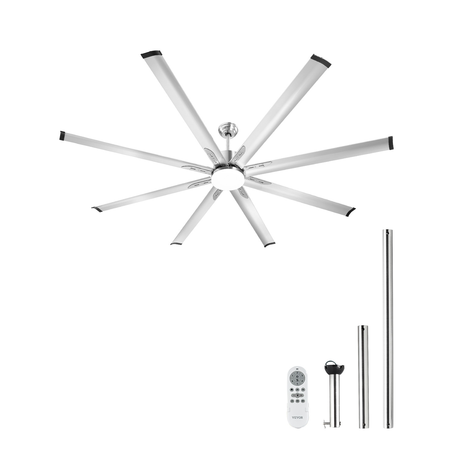 VEVOR 84 In Ceiling Fan with Light, 6-Speed Remote Control, Dimmable 3-Color Temperature, Reversible DC Motor, Low Profile Flush Mount Fan for