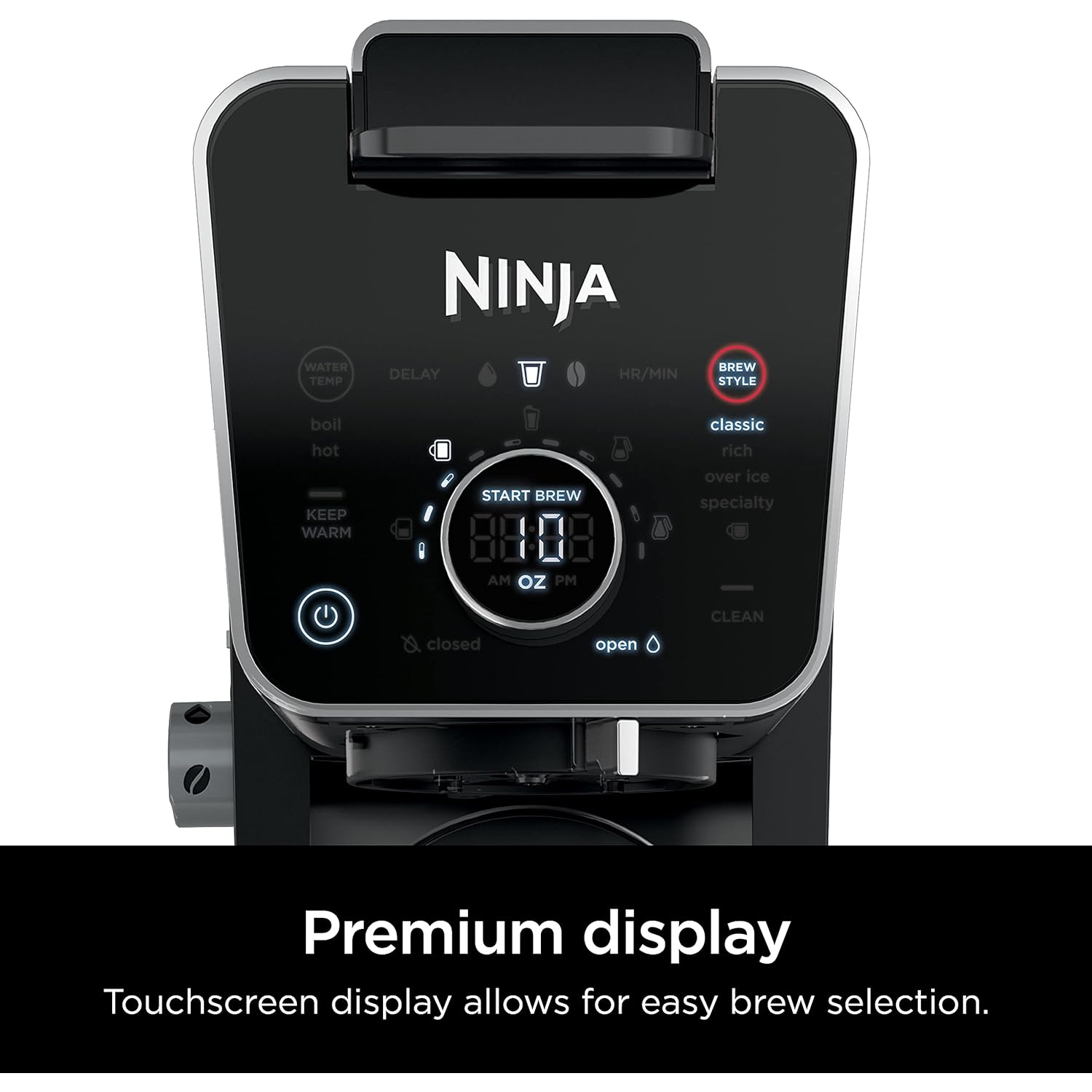 Cafetière spéciale DualBrew Pro CFP301C de Ninja, une tasse, une dosette et 12&nbsp;tasses, noir