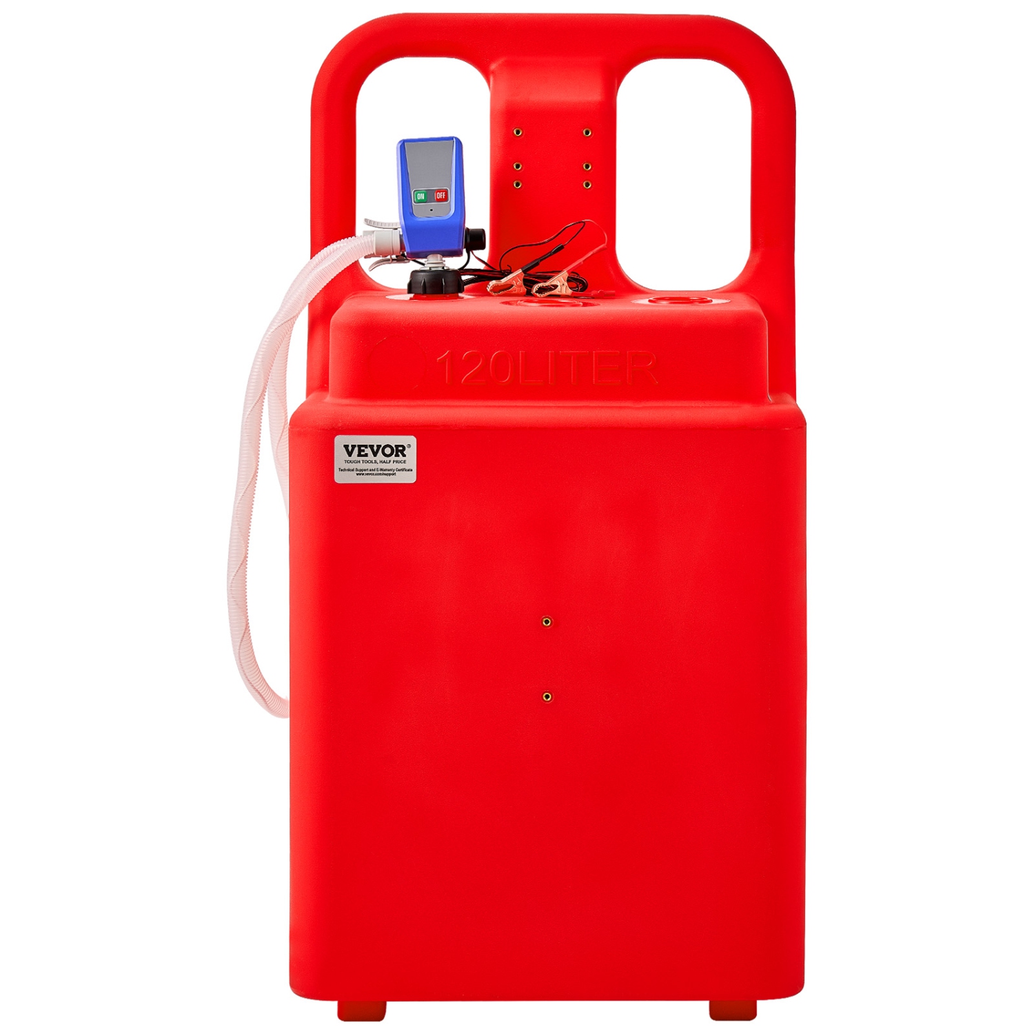 VEVOR 32 Gallon Fuel Caddy, Portable Fuel Tank with 12V DC 2.5 GPM Electric Fuel Transfer Pump, 4 ft Delivery Hose & Auto-Stop Sensor Nozzle, Tank