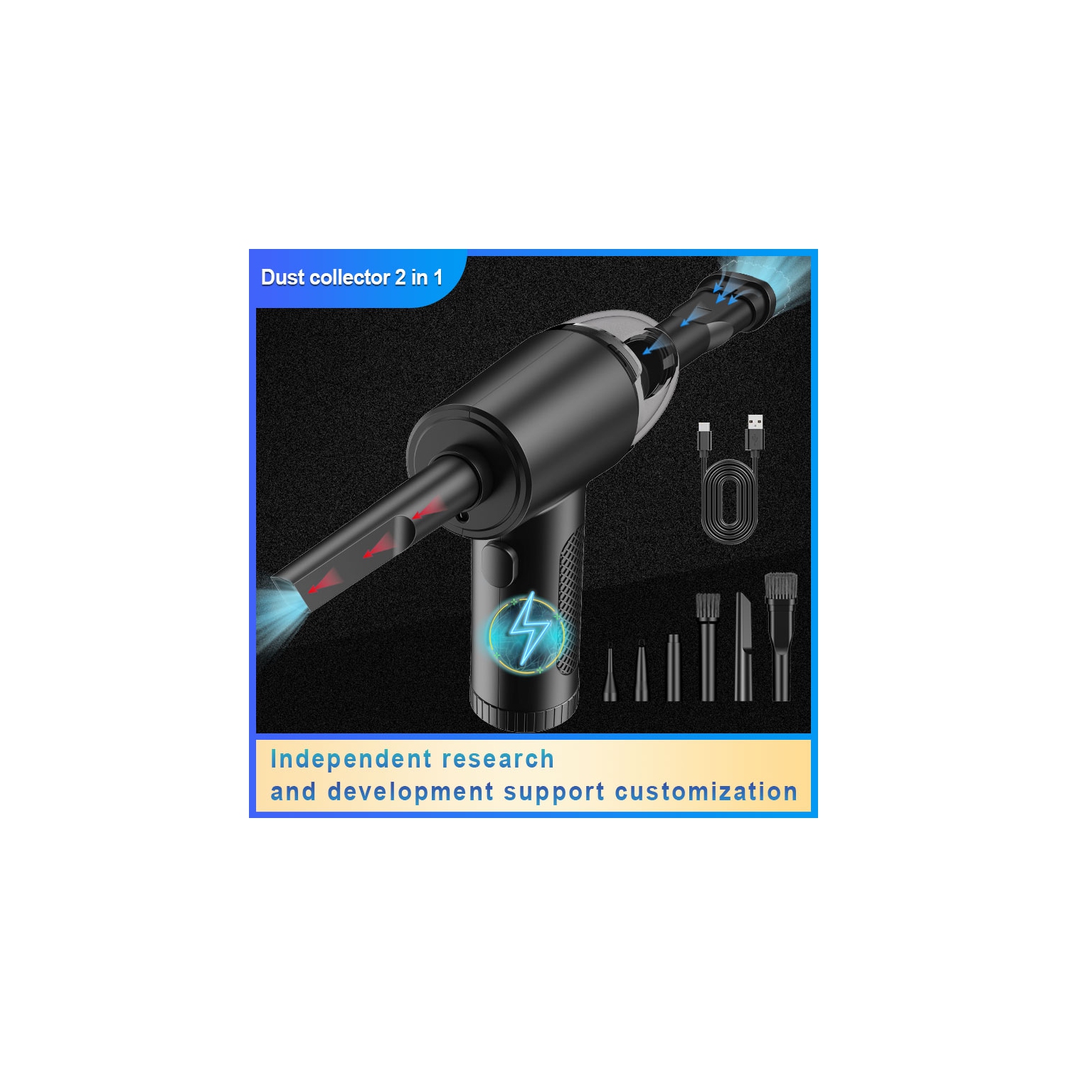 Aspirateurs portatifs à piles pour la maison et la voiture Aspirateurs pour l'auto Collecteurs de poussière Aspirateurs soufflants et succion