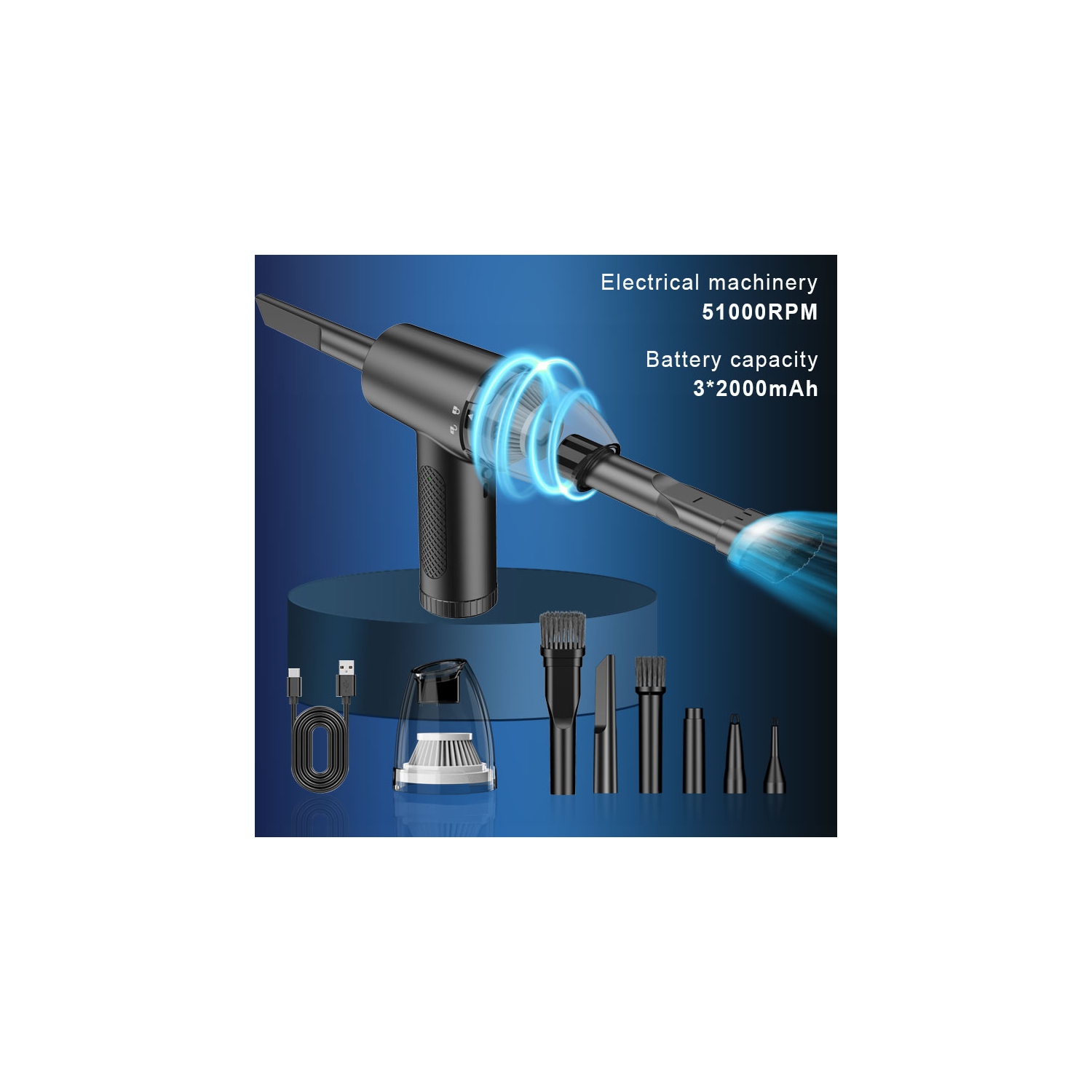 Aspirateurs portatifs à piles pour la maison et la voiture Aspirateurs pour l'auto Collecteurs de poussière Aspirateurs soufflants et succion