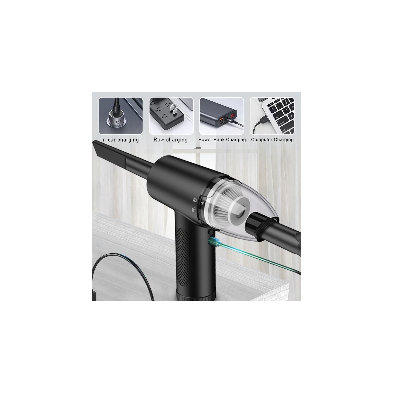 Aspirateurs portatifs à piles pour la maison et la voiture Aspirateurs pour l'auto Collecteurs de poussière Aspirateurs soufflants et succion