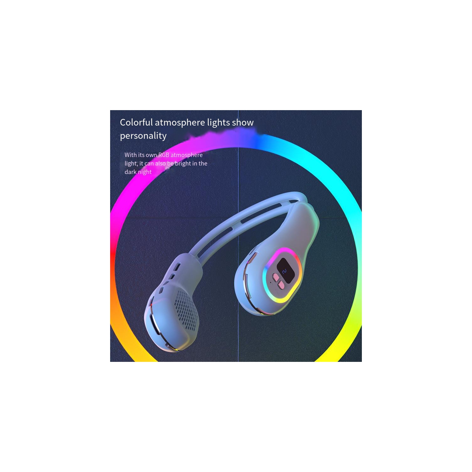 Neck hanging fan, lazy portable sports silent mini usb bladeless fan, bladeless fan three-speed control fan