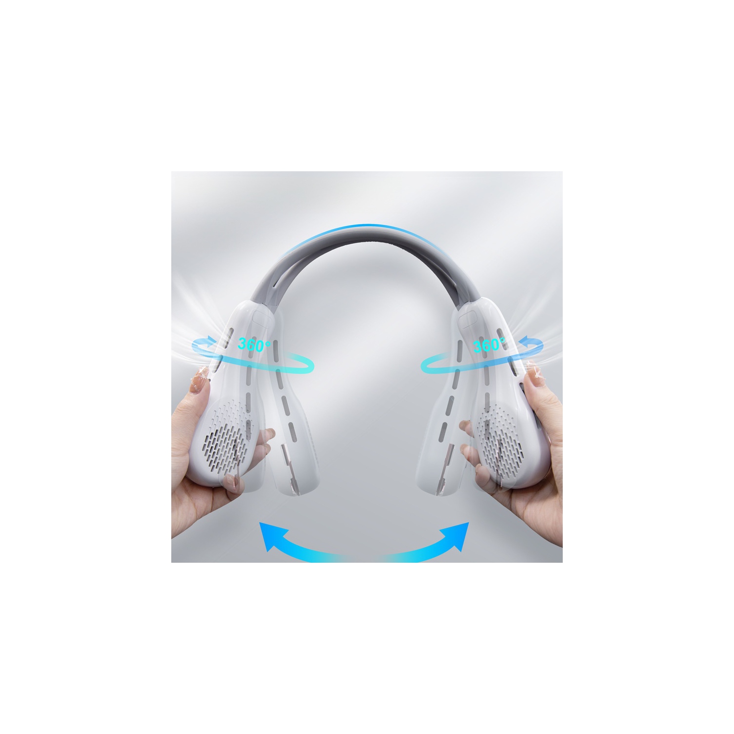 Neck hanging fan, lazy portable sports silent mini usb bladeless fan, bladeless fan three-speed control fan