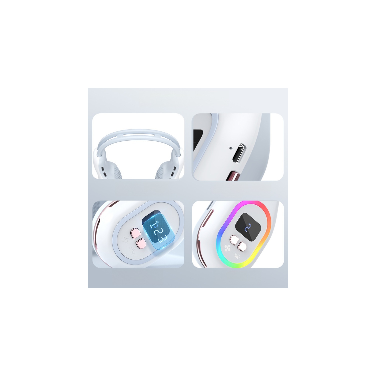 Neck hanging fan, lazy portable sports silent mini usb bladeless fan, bladeless fan three-speed control fan