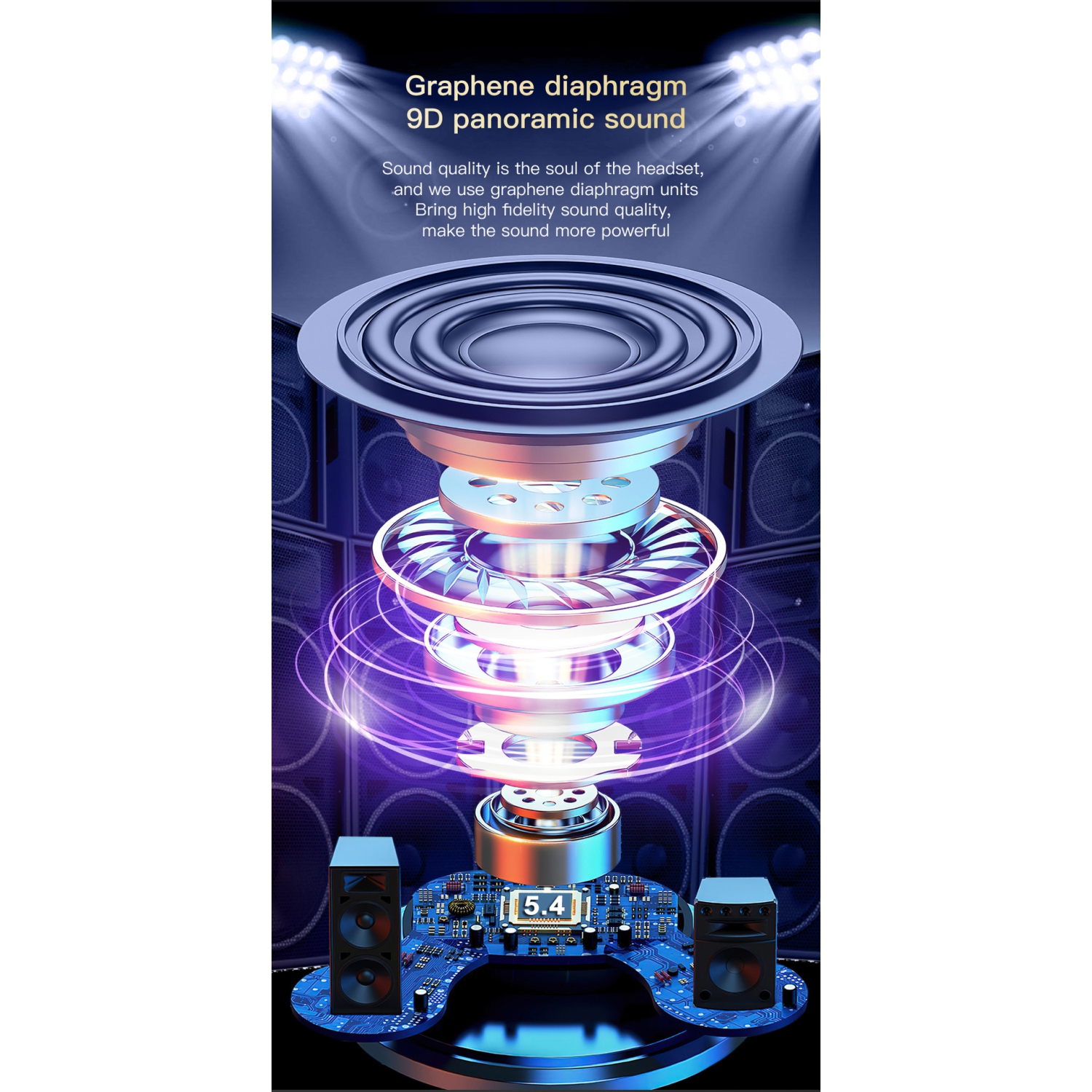 Écouteurs boutons sans fil Bluetooth 5,4 avec écouteurs boutons Touch Sound de LED avec microphone Écouteurs bouton étanches IPX5 Écran tactile