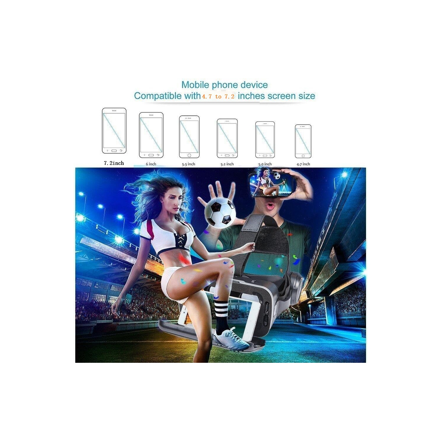 Lunettes VR Qianhuan sixième génération 3D réalité virtuelle G04E/A VR console de jeu mobile tête manette de jeu 3D VR lunettes pour la télévision,