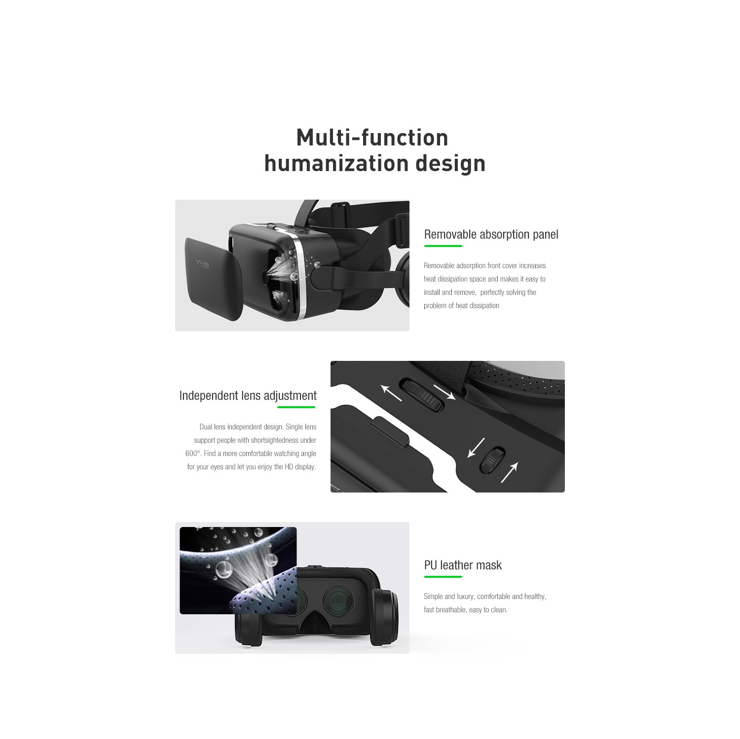 Lunettes VR Qianhuan sixième génération 3D réalité virtuelle G04E/A VR console de jeu mobile tête manette de jeu 3D VR lunettes pour la télévision,