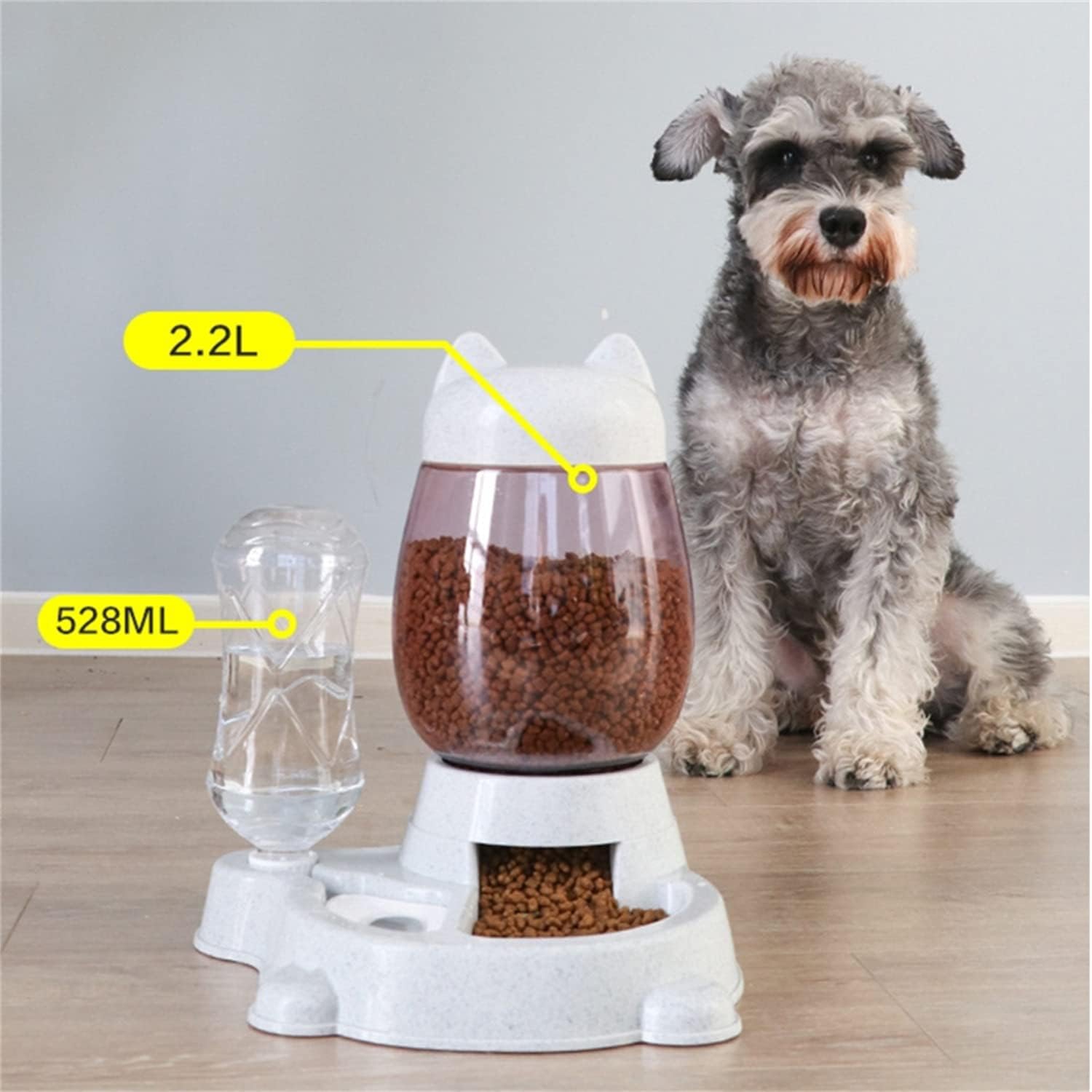Automatic cat feeder, automatic cat water dispenser without sticking to mouth, large capacity push-type feeder for dogs, cute dog bowl [ordinary cat