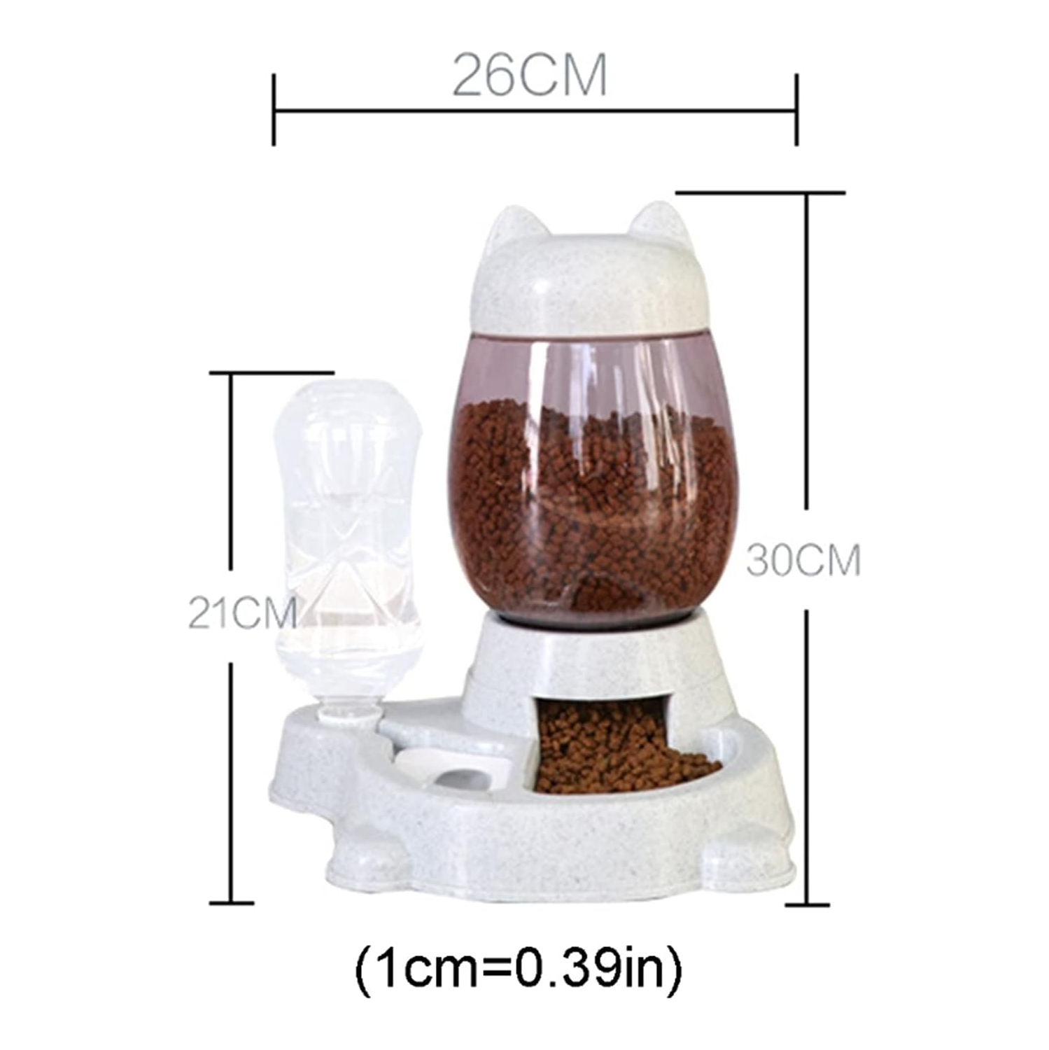 Automatic cat feeder, automatic cat water dispenser without sticking to mouth, large capacity push-type feeder for dogs, cute dog bowl [ordinary cat