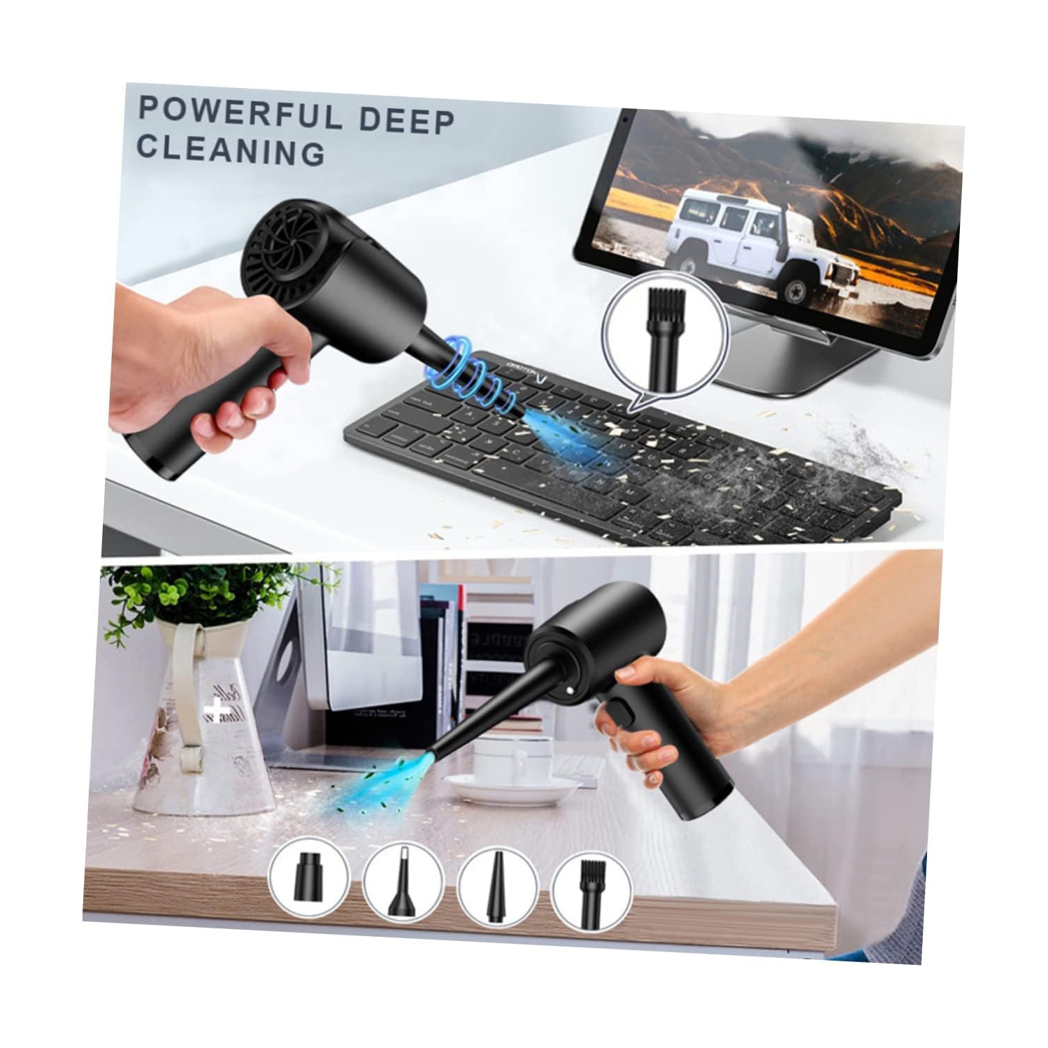 Dépoussiéreuse électrique rechargeable Boîtier d'ordinateur Clavier Étui d'ordinateur Clavier Support de voiture L1278 Dépoussiérant portatif