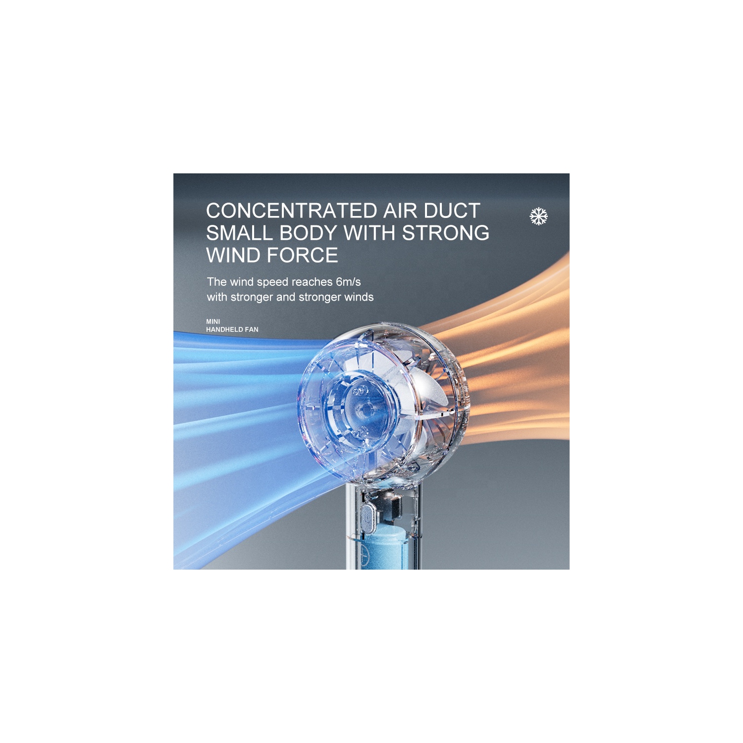 Handheld small fan, rechargeable electric fan, mini portable large capacity desktop fan, five-speed adjustment, ultra-long battery life