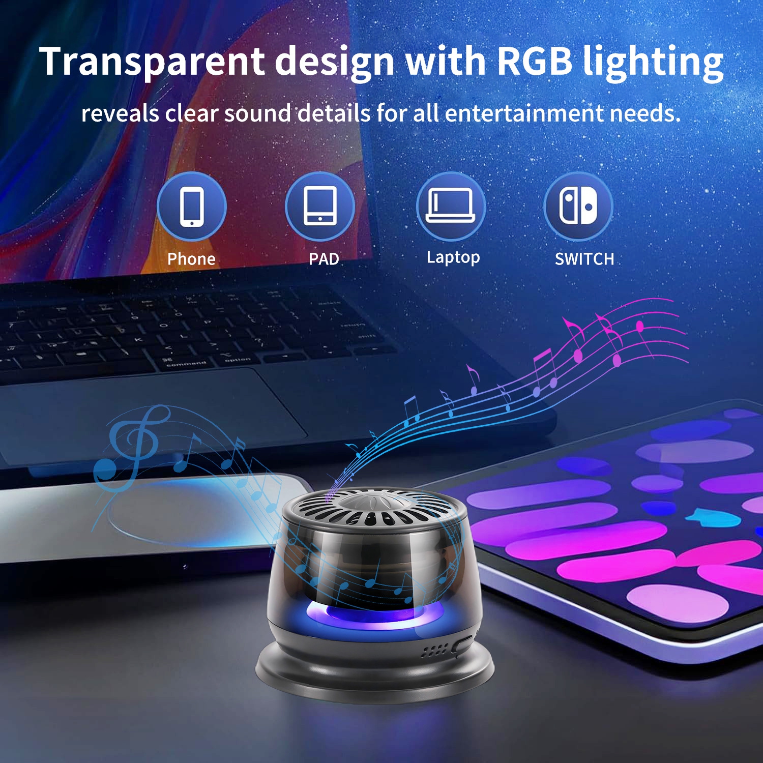 Wireless mini Bluetooth magnetic speaker, HD sound quality, portable design. Magnetic portable outdoor car LED light, wireless series, long battery