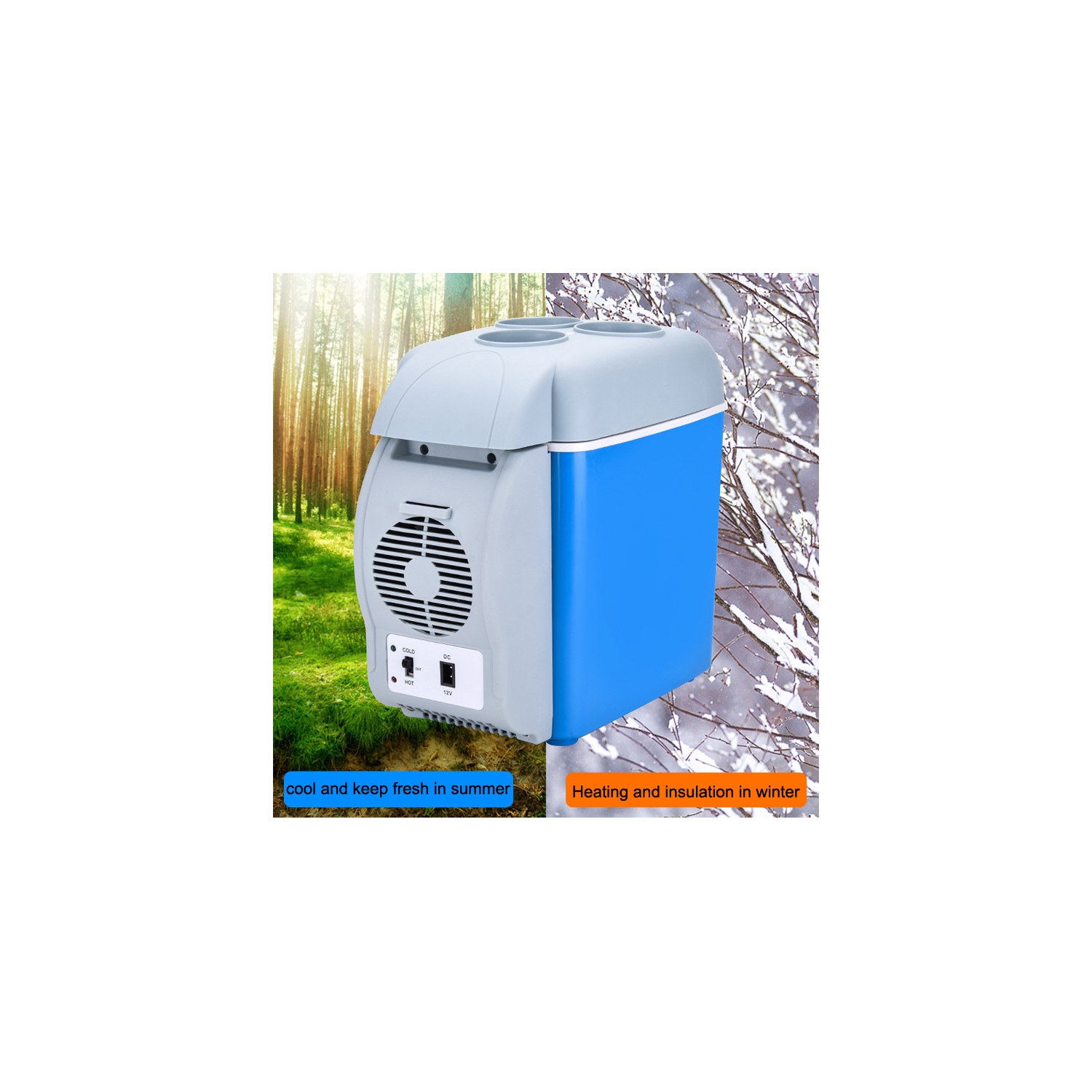 Car small refrigerator, 7.5L mini refrigerator car heating and cooling box car appliance, portable car refrigerator, car and home dual use, with