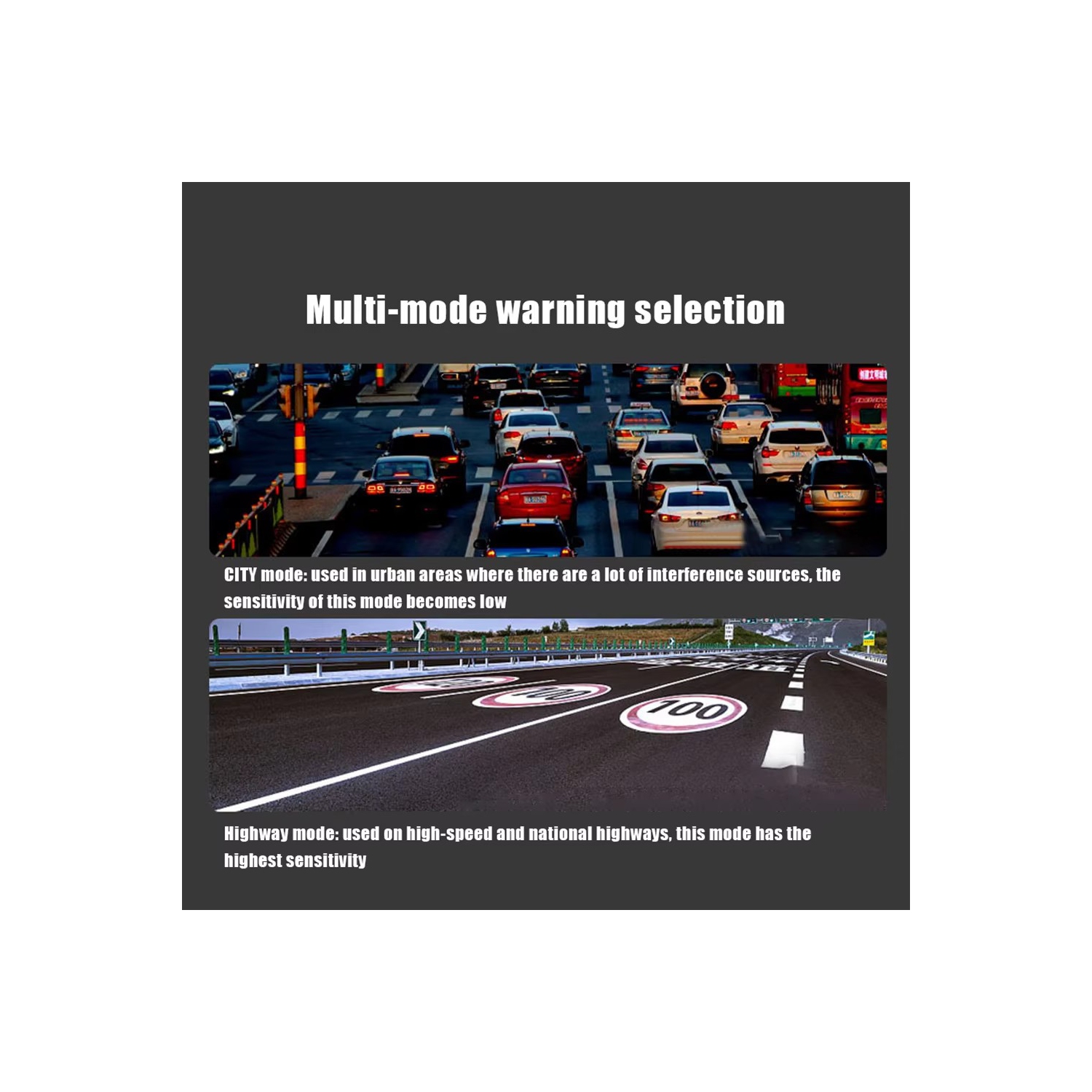 On-board single-display mobile speed measurement, electronic dog radar detector, car radar laser detector, 360° directional scanning speed limit