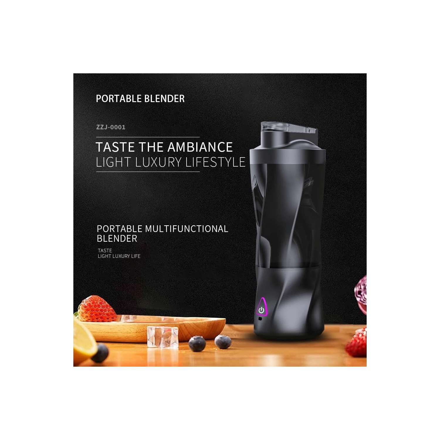 Portable Electric Juicer Cup Kitchen Juicer USB Portable Juicer, USB Rechargeable Smoothie Maker, 6000 mAh Battery, 700 ml/24 oz Capacity,