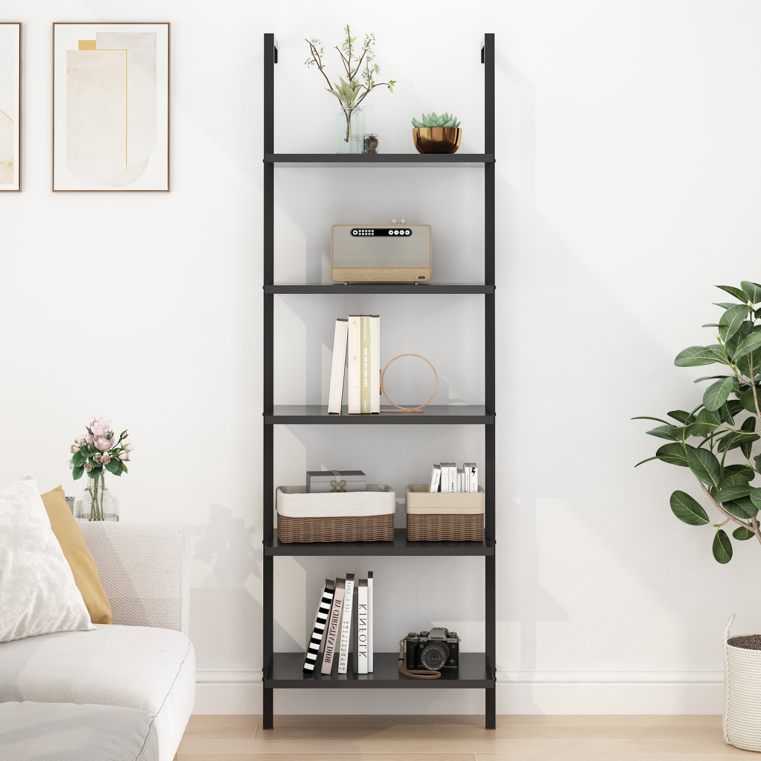Karl Home Brown Ladder Bookcase