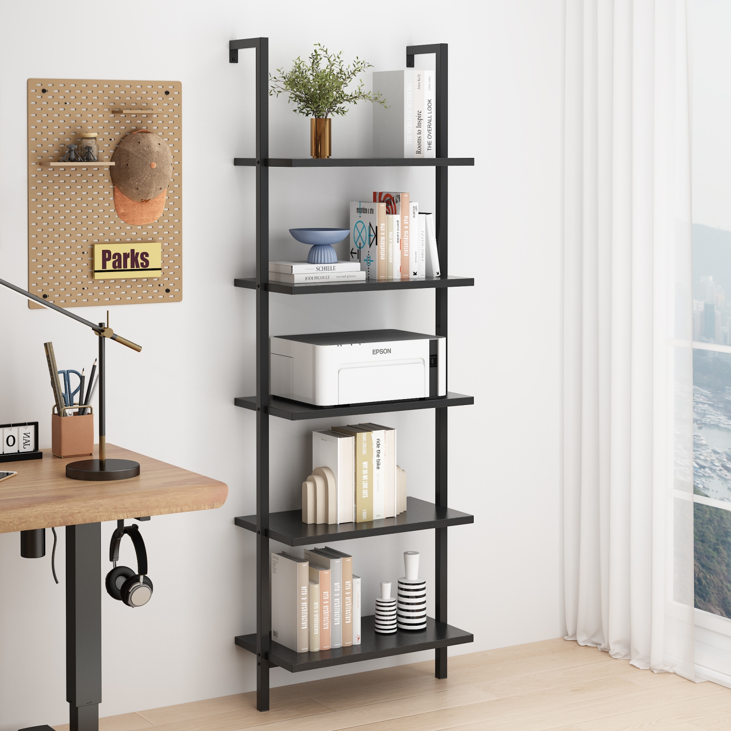 Karl Home Brown Ladder Bookcase