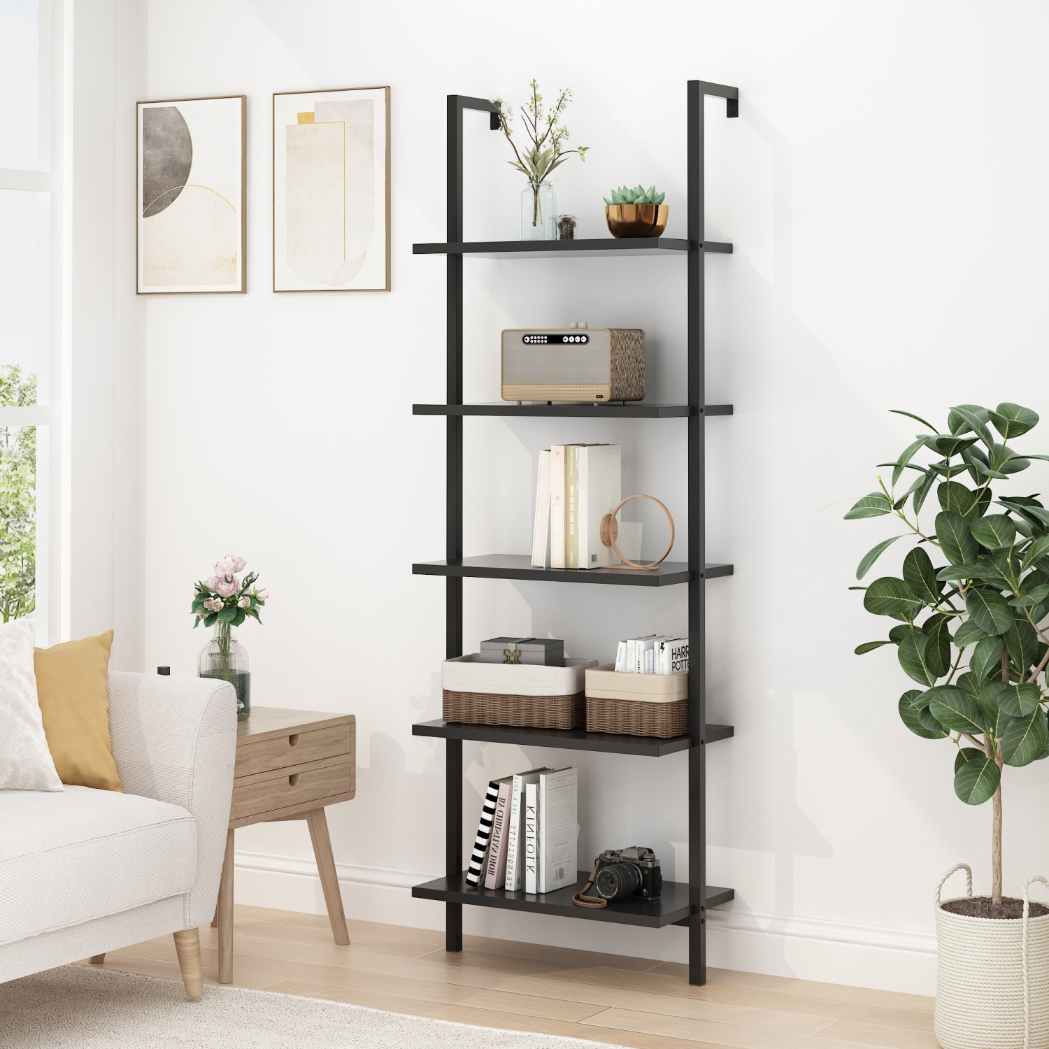 Karl Home Brown Ladder Bookcase