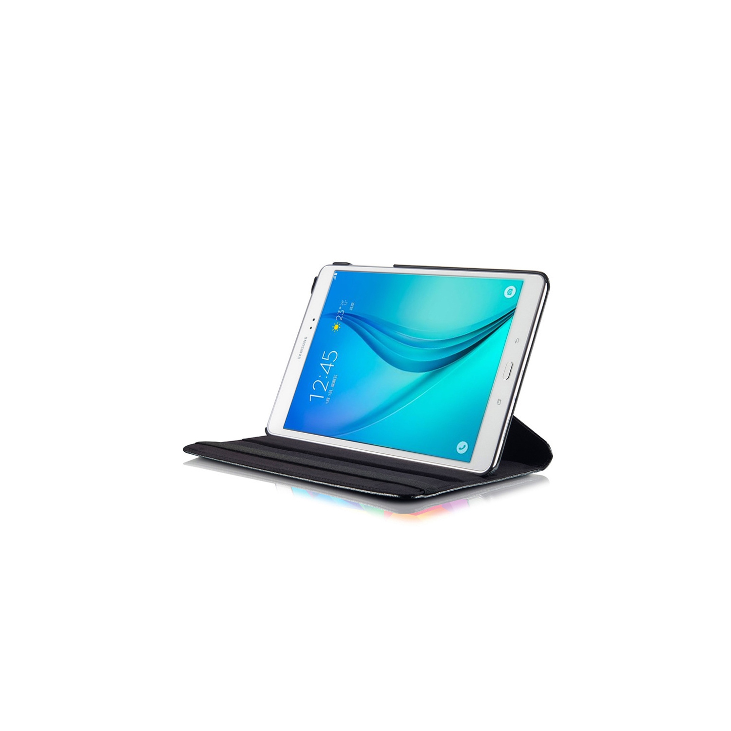 Pour Samsung TAB A 9,7 étui protecteur rotatif en cuir pour tablette T550/T555C - rose