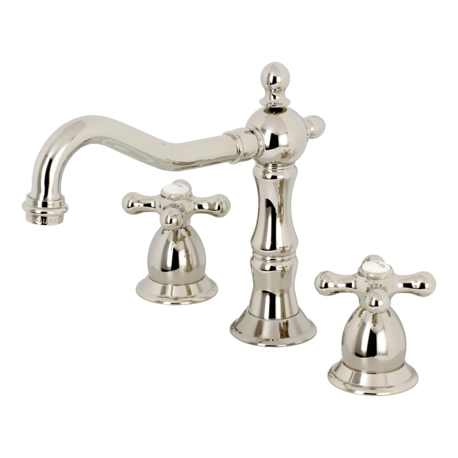 Laiton KINGSTON KS1976AX 8&nbsp;po Robinet de salle de bain large, nickel poli