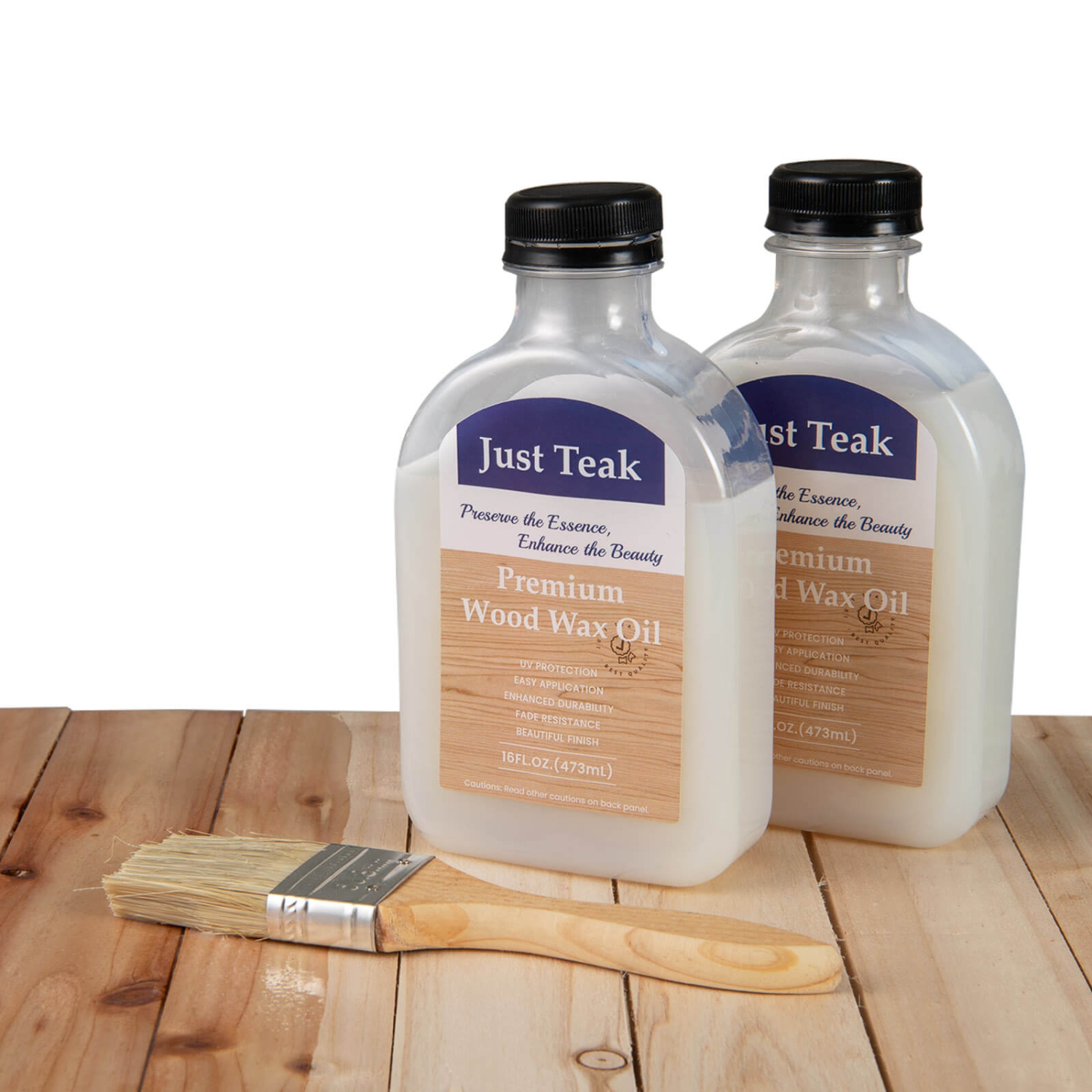 Costway 1/2 PCS Wood Wax Oil Cleaner and Brightener for Outdoor & Indoor Furniture Teak Care Kit