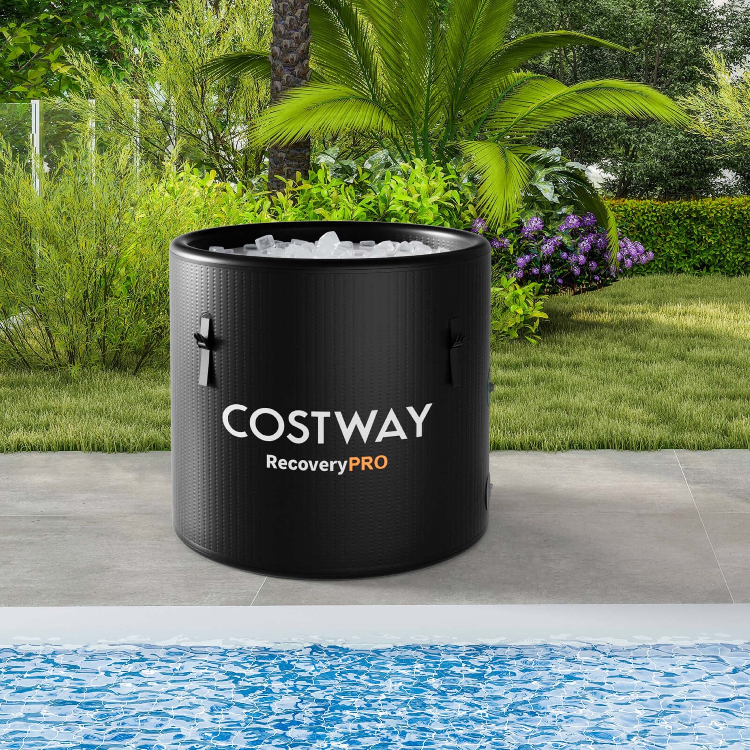 Costway 79 Gal Ice Bath Tub for Athletes with Cover for Cold Water Therapy Recovery at Home