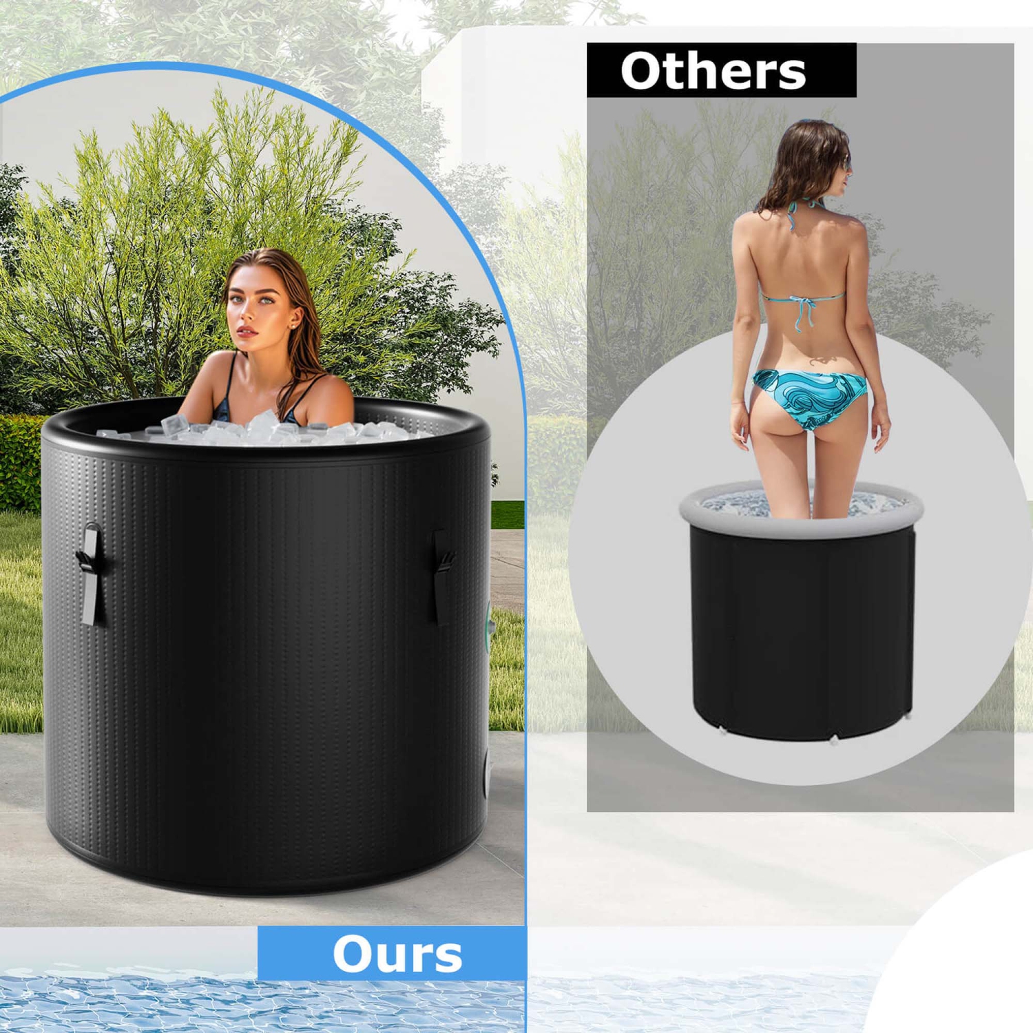 Costway 79 Gal Ice Bath Tub for Athletes with Cover for Cold Water Therapy Recovery at Home