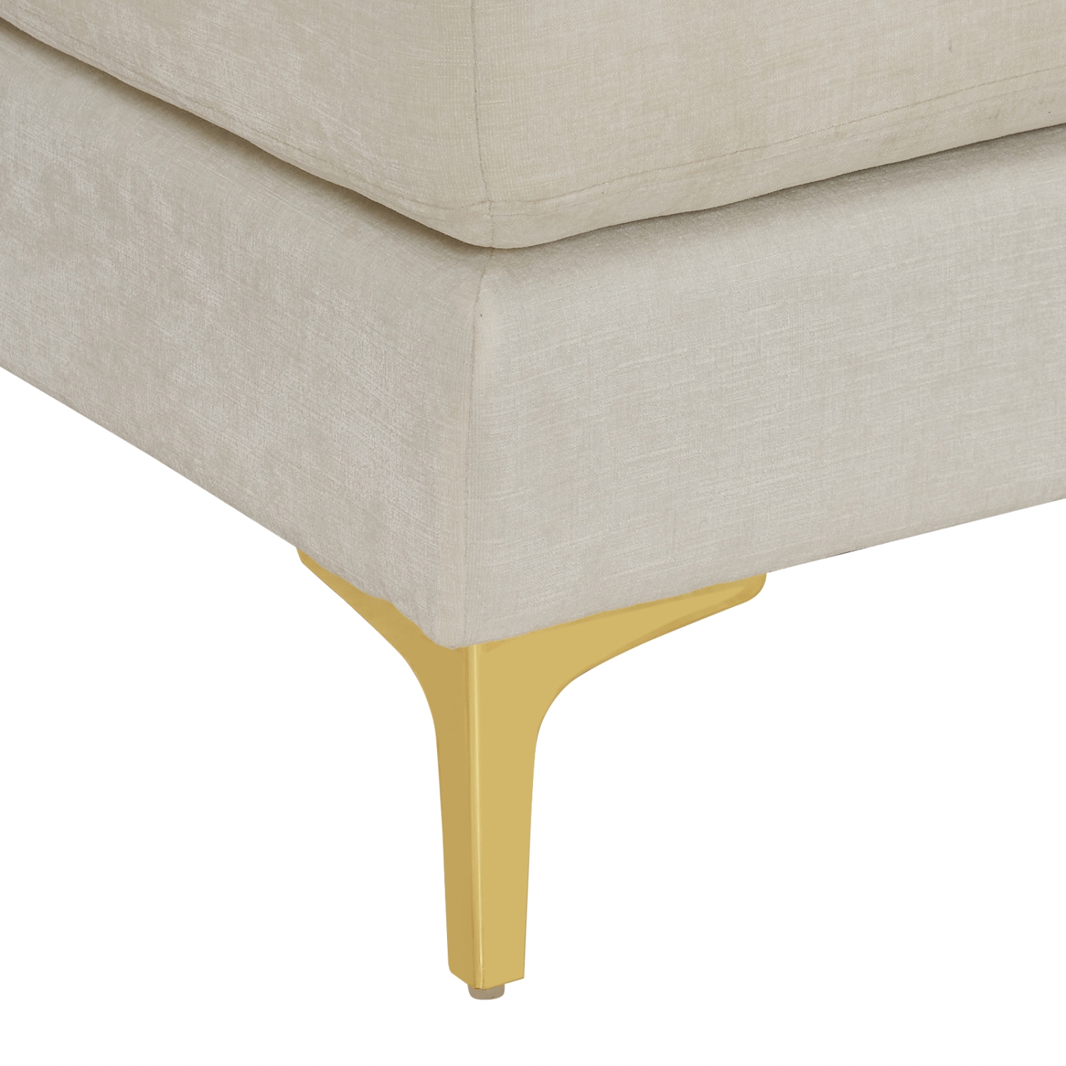 Karl Home 110 in. U-shaped Chenille Sectionals in Cream