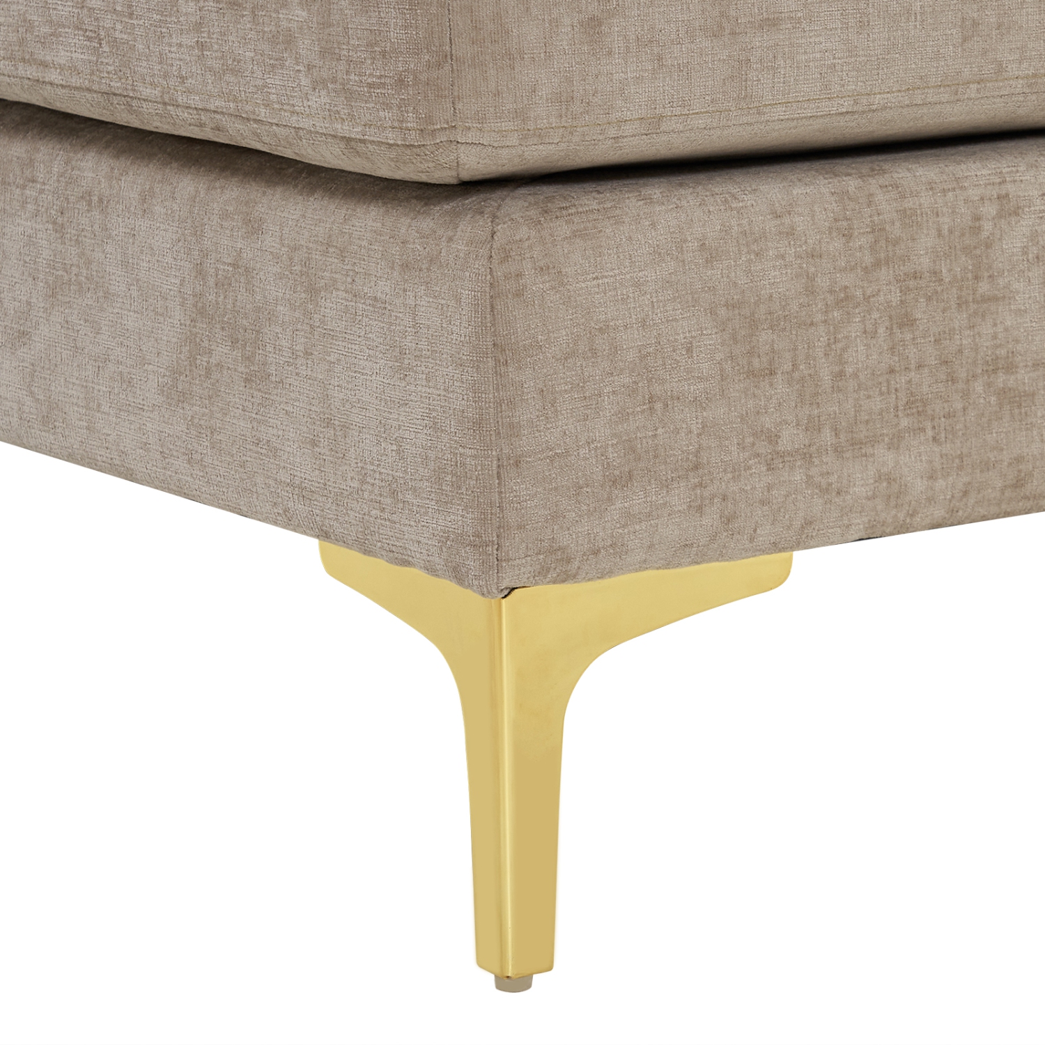 Karl Home 110 in. U-shaped Chenille Sectionals in Kakhi