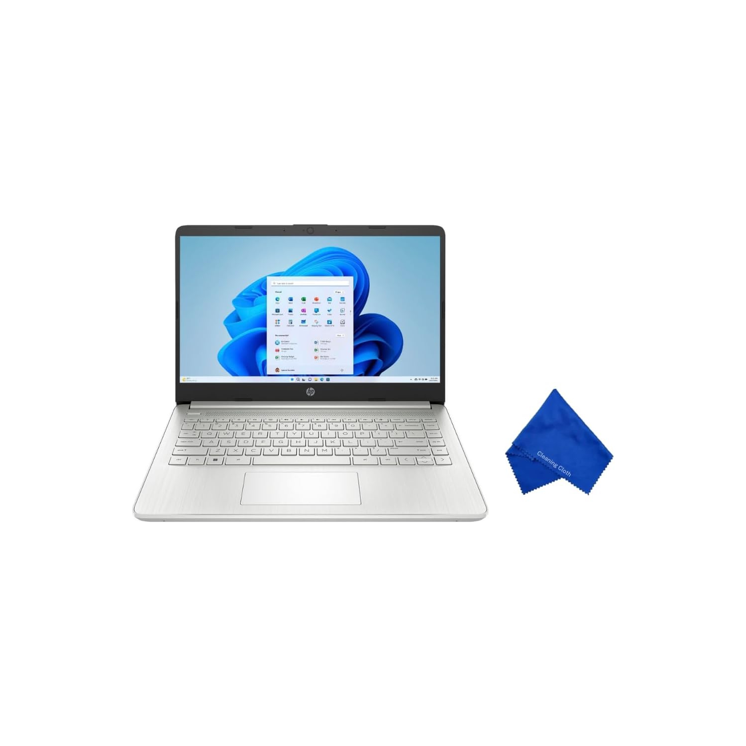 Refurbished HP 14" HD Laptop (Intel Celeron N4120, 4GB RAM, 128GB eMMC, Windows 11 S) - Natural Silver (14-dq0760dx)