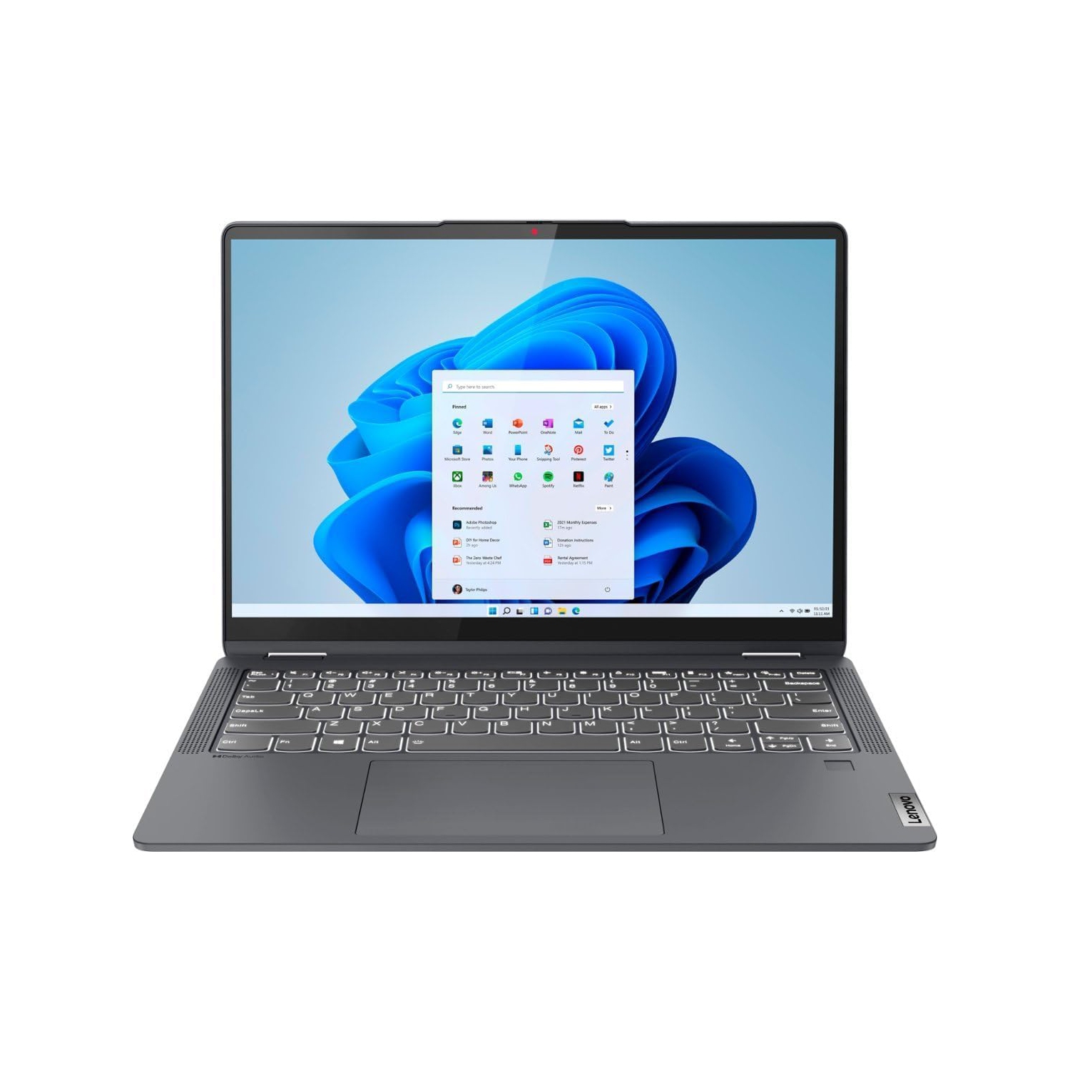 Refurbished Lenovo Flex 5 14 WUXGA 2-in-1 Touchscreen Laptop (Intel Core i3-1215U, 8GB RAM, 256GB SSD, Windows 11 S Mode) - Strom Grey (82R700L4US)