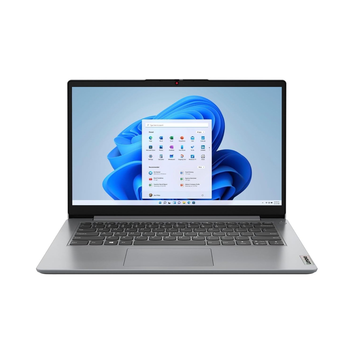 Refurbished Lenovo IdeaPad 1 14.0" HD Laptop (Intel Celeron N4020, 4GB RAM, 128GB eMMC, Windows 11 S Mode) - Cloud Grey (82V60065US)