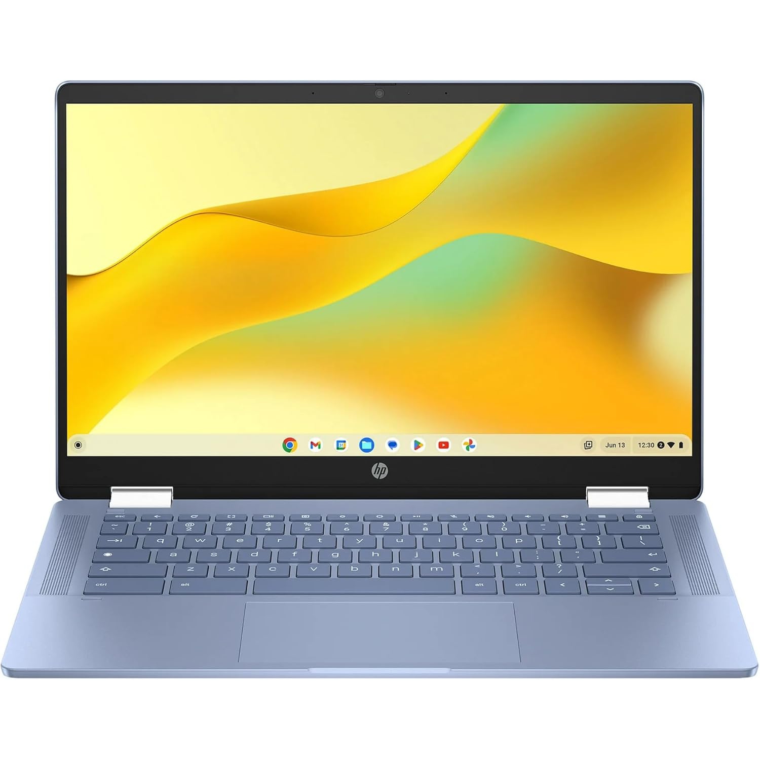 Refurbished HP x360 Chromebook 14" FHD Touchscreen 2-in-1 Laptop (Intel Celeron N100, 4GB RAM, 64GB eMMC, Chrome OS) - Sky Blue (14b-cd0130wm)