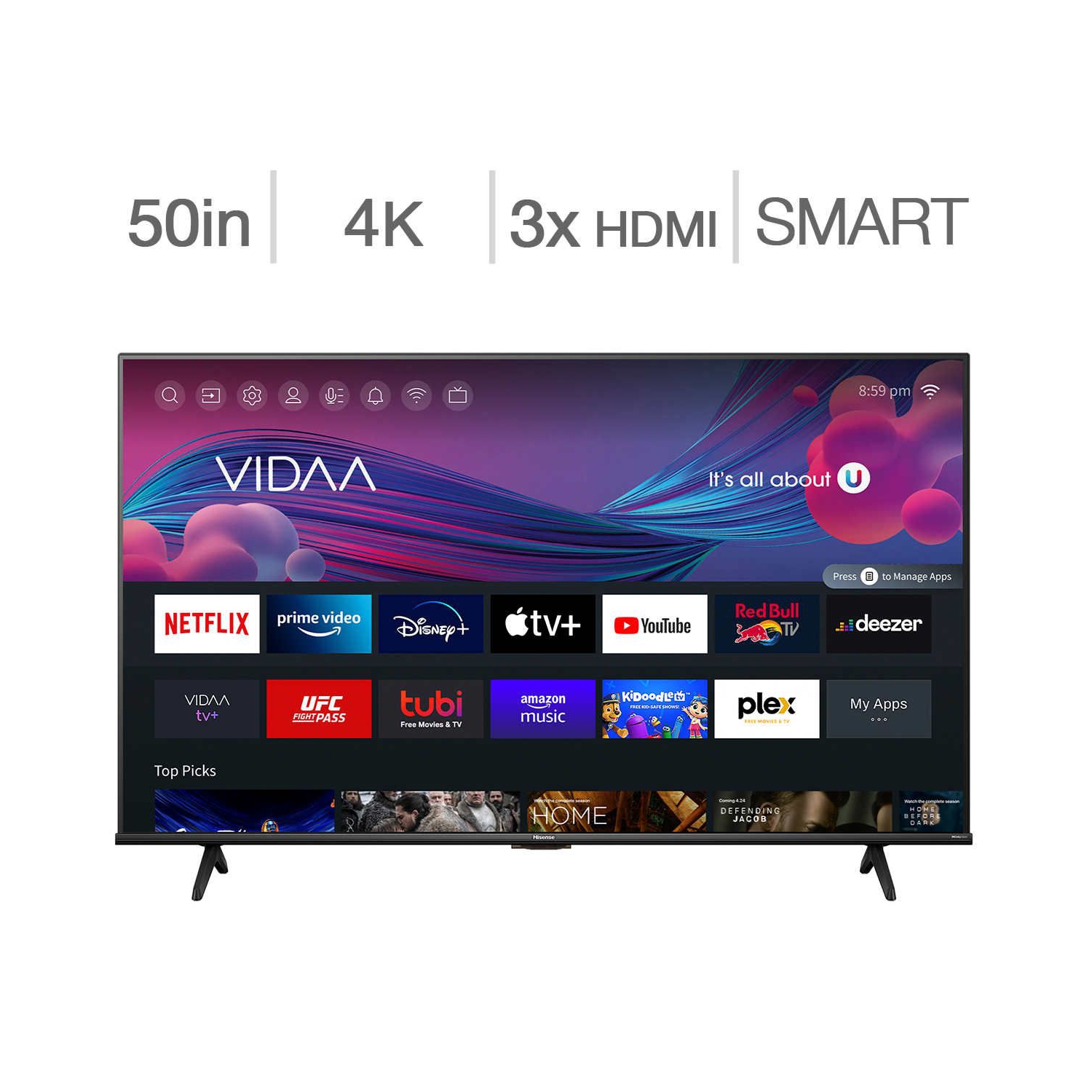 Refurbished (Good) - Hisense 50" Class - A6KV Series - 4K UHD LED LCD TV
