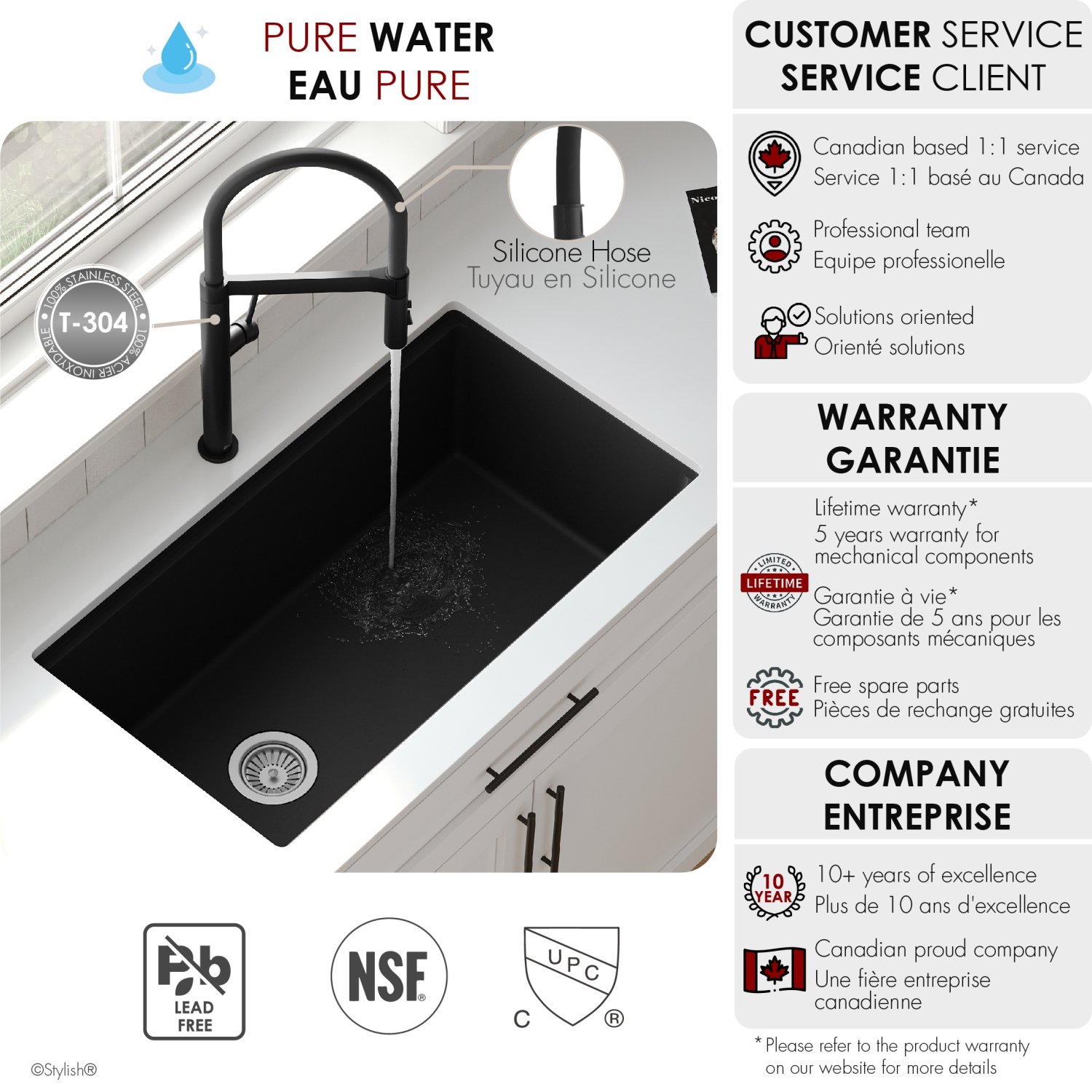 Single Handle Matte Black Pull Out Three Modes Kitchen Faucet K-140N