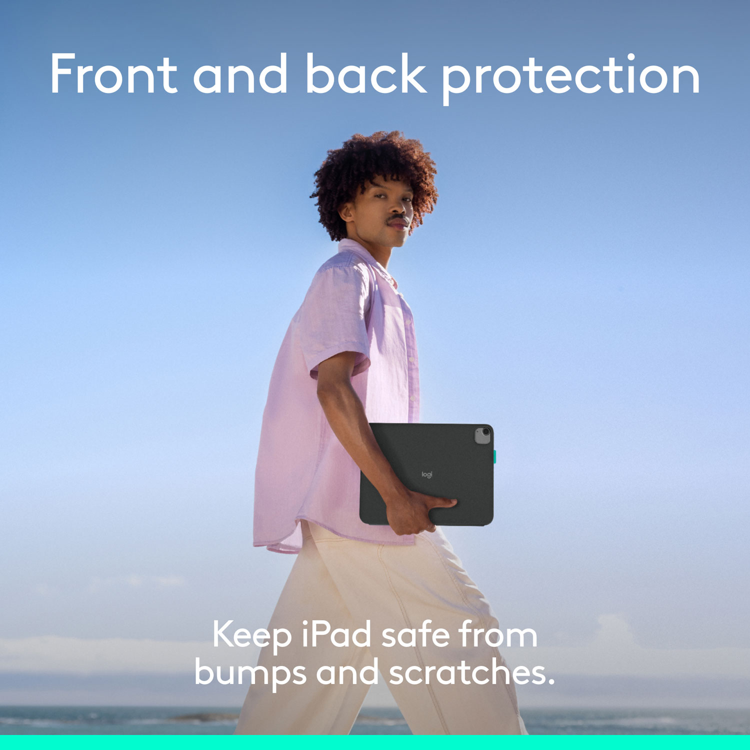 Logitech Flip Folio Keyboard Case for iPad Pro 11"/Air 11" (M2/M3)/iPad Air (5th Gen) - Graphite