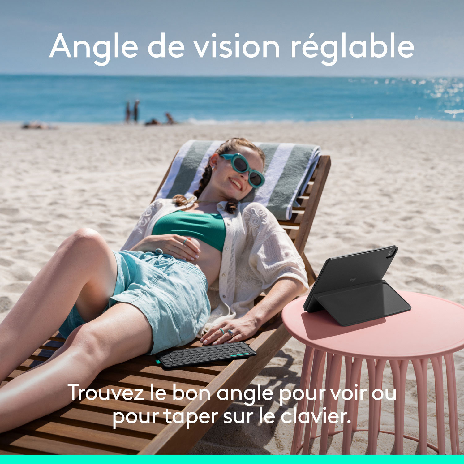 Logitech Flip Folio Keyboard Case for iPad Pro 11"/Air 11" (M2/M3)/iPad Air (5th Gen) - Graphite