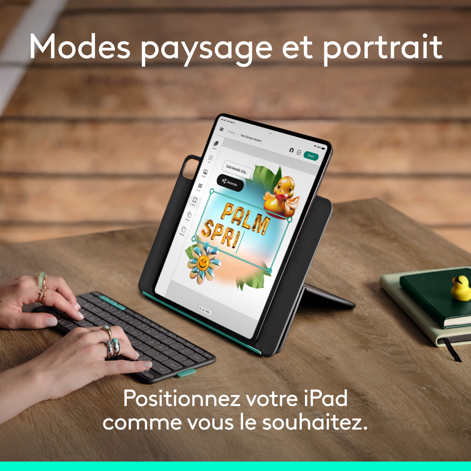 Étui-clavier Flip Folio de Logitech pour iPad Pro de 13 po/Air de 13 po (M2/M3) - Graphite