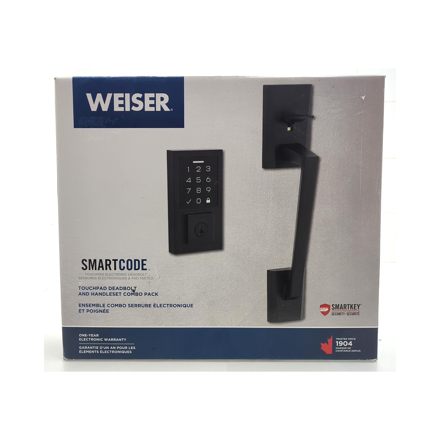 OPEN BOX - Weiser Smartkey Camino Smartcode Touchpad Electronic Deadbolt + Handleset 1704140