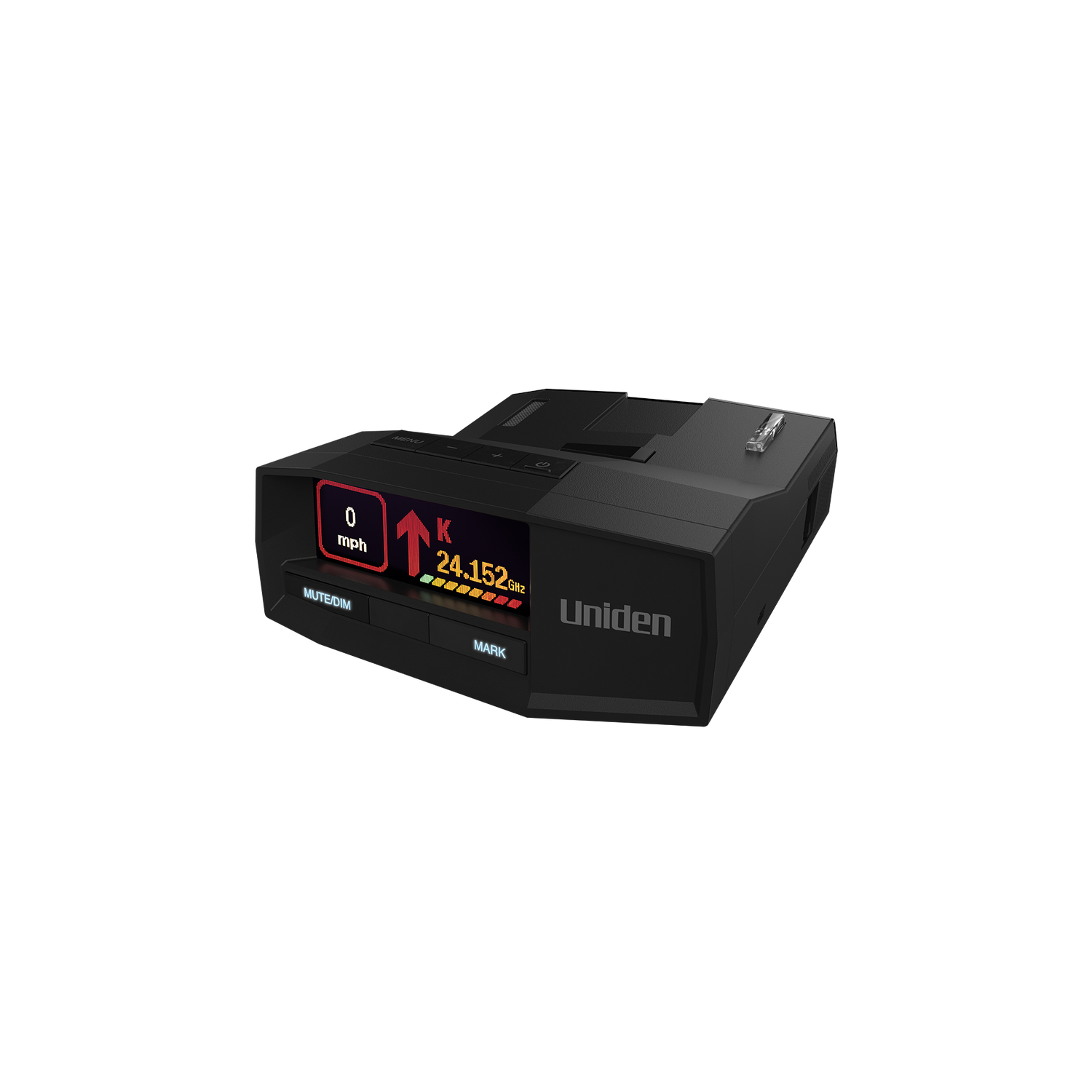 Détecteur de radar R8&nbsp;W d'Uniden – détection laser à double antenne extrêmement longue portée, verrouillage GPS intégré, écran DELO, alertes