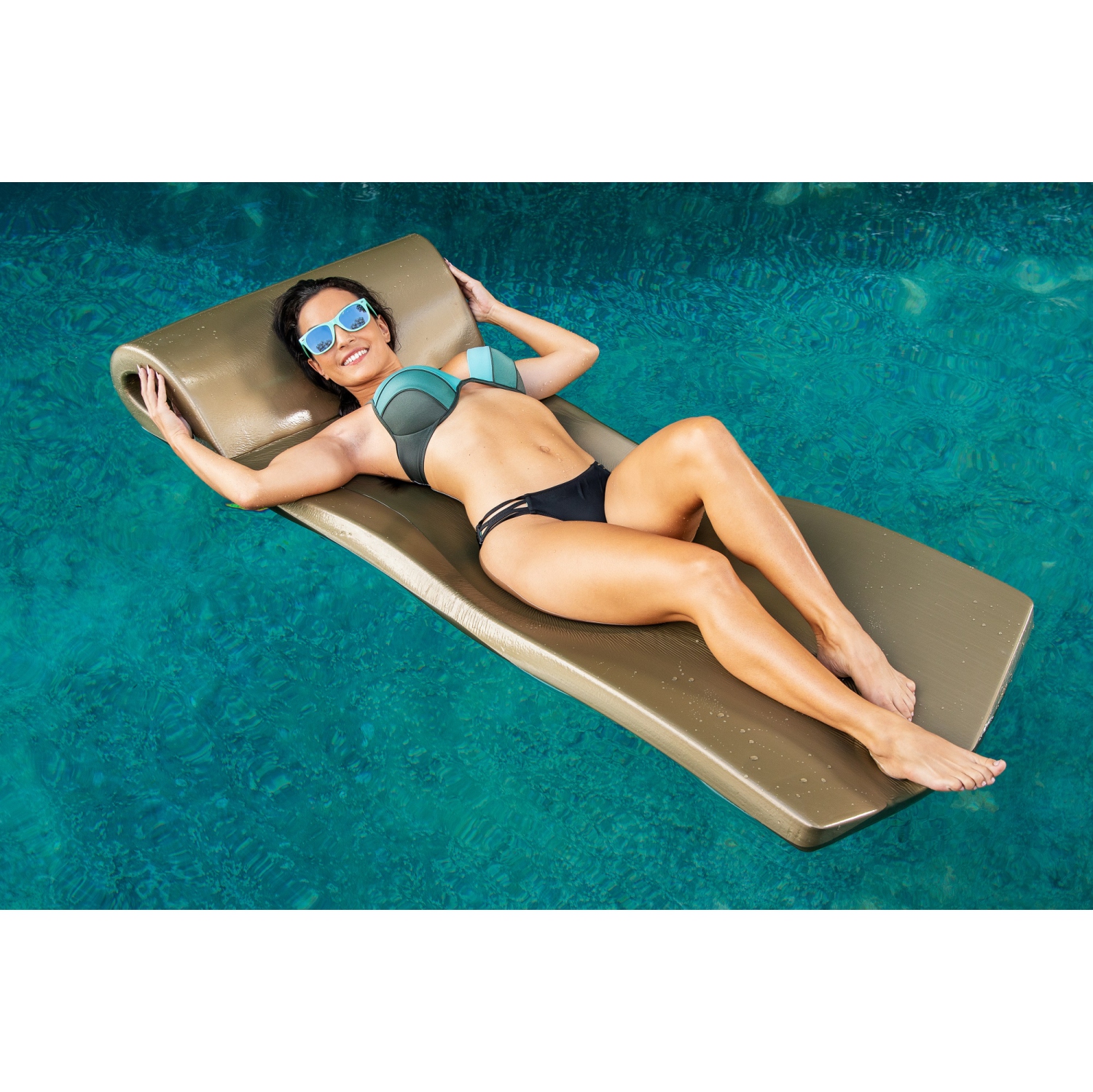 TRC Recreation Sunsation 1.75" Thick Foam Lounger Swimming Pool Float, Bronze