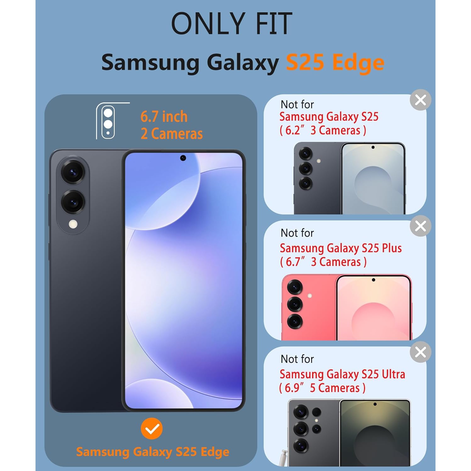 XCRS – Étui portefeuille à rabat en cuir PU avec fente pour carte, étui folio avec cordon pour Samsung Galaxy S25 Edge 2025