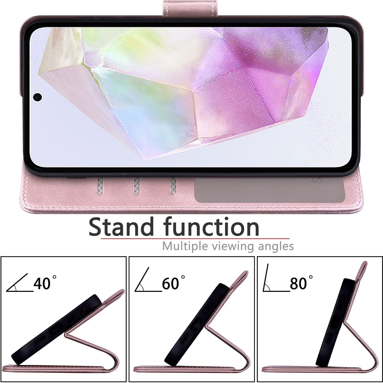 XCRS – Étui portefeuille à rabat en cuir PU avec fente pour carte, étui folio avec cordon pour Samsung Galaxy S25 Edge 2025