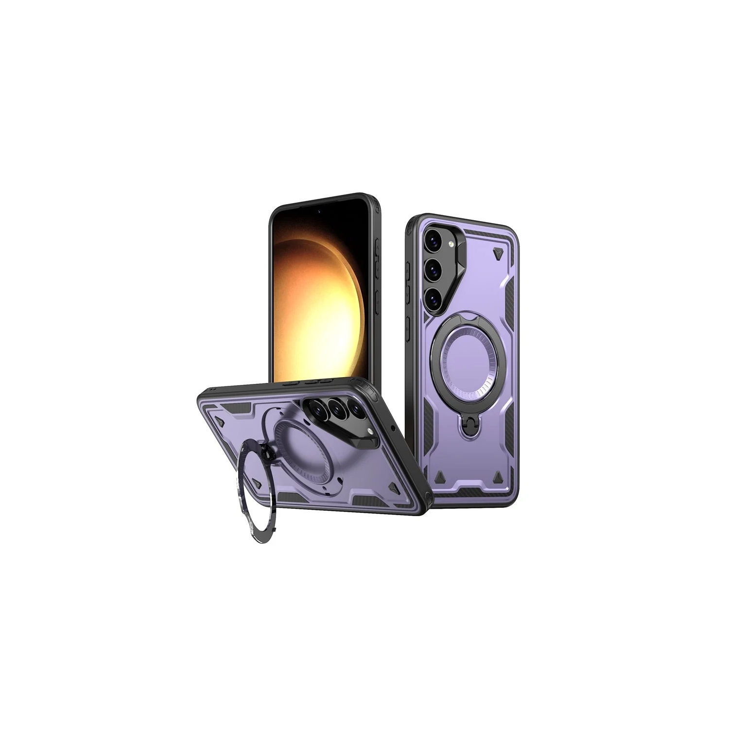 [CS] Shockproof Kickstand Magsafe Case Cover with Ring Stand for Samsung Galaxy A17 / A26 5G, Purple