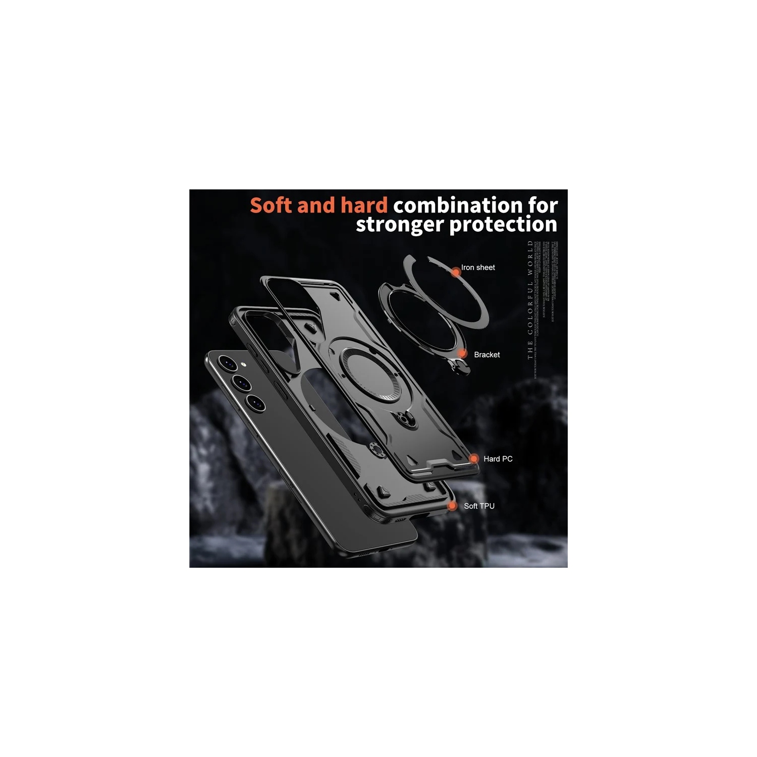 [CS] Shockproof Kickstand Magsafe Case Cover with Ring Stand for Samsung Galaxy A17 / A26 5G, Black