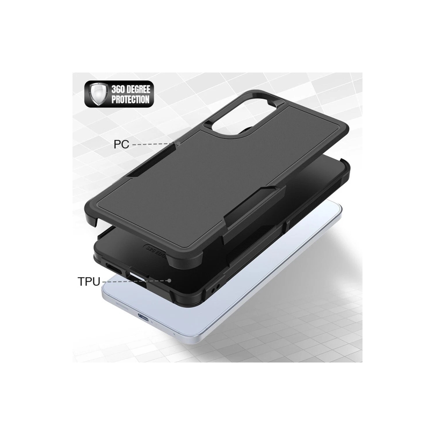 [CS] Étui rigide double couche robuste en caoutchouc avec pare-chocs pour Samsung Galaxy S25 Edge, violet