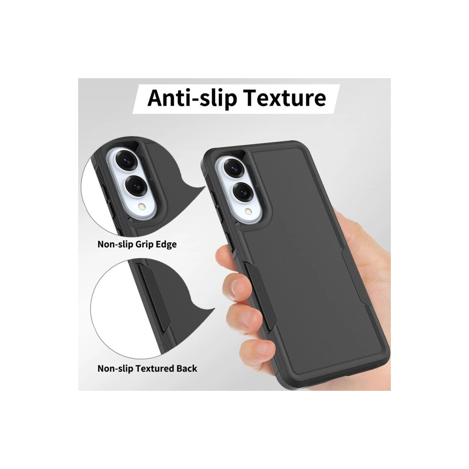 [CS] Étui rigide double couche robuste en caoutchouc avec pare-chocs pour Samsung Galaxy S25 Edge, sarcelle