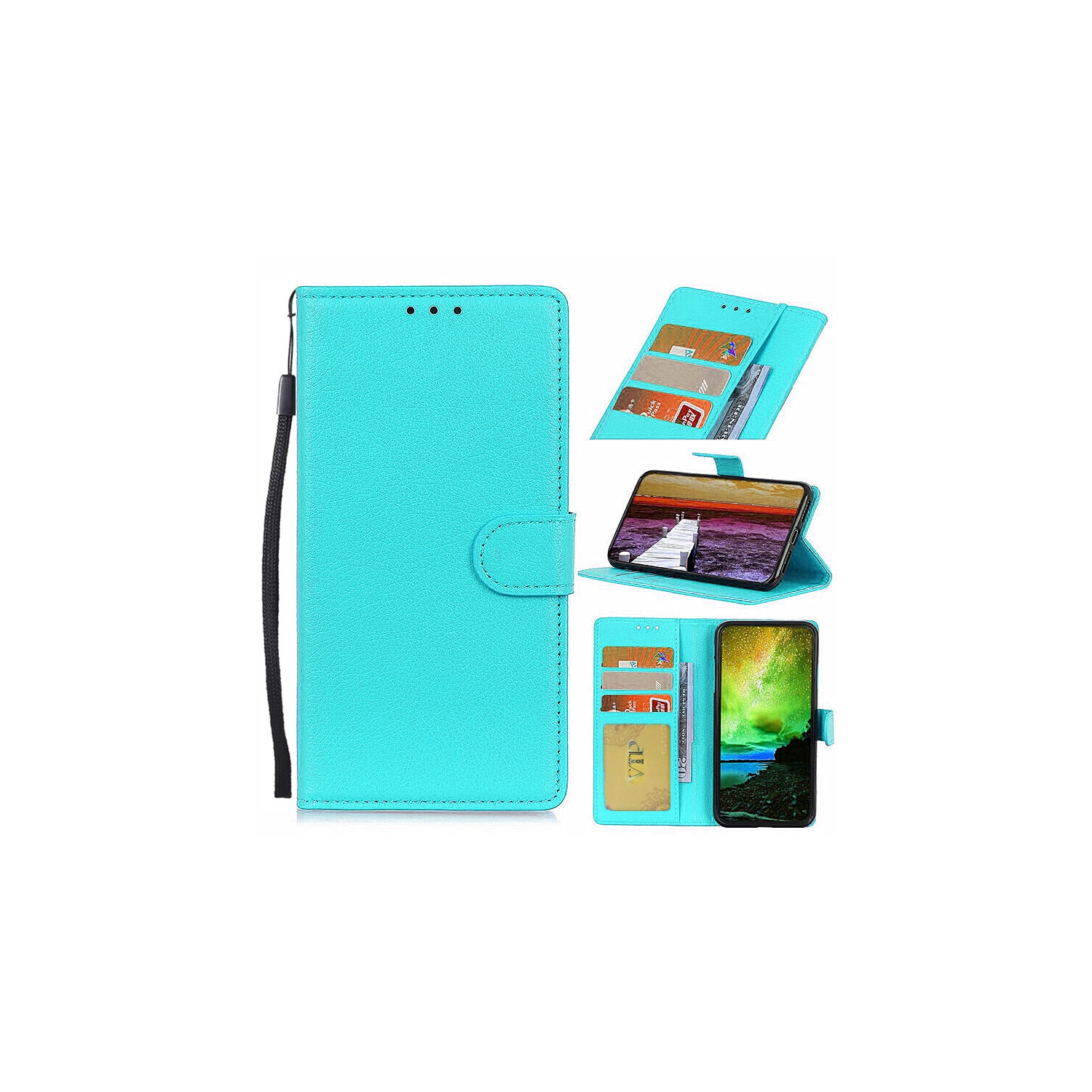 [CS] Étui-portefeuille folio en cuir avec fente magnétique pour carte pour Samsung Galaxy S25 Edge, sarcelle